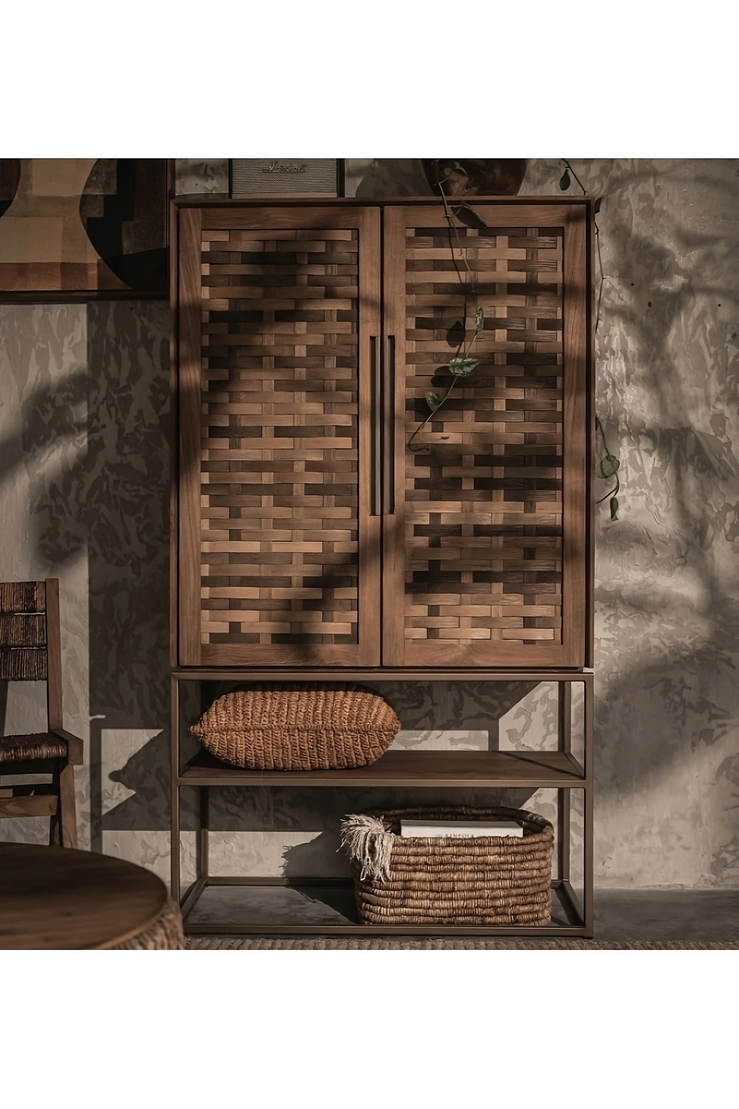 Handwoven Bamboo 2-Door Cabinet | dBodhi Karma