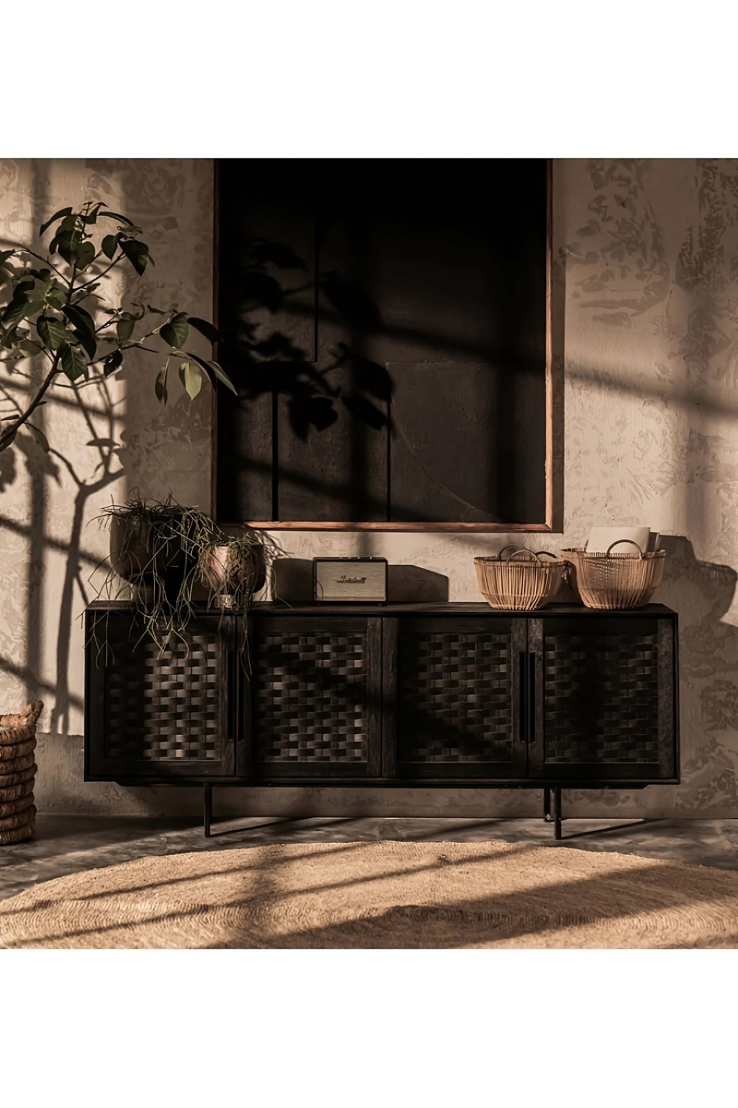 Handwoven Rattan Low Dresser | dBodhi Karma