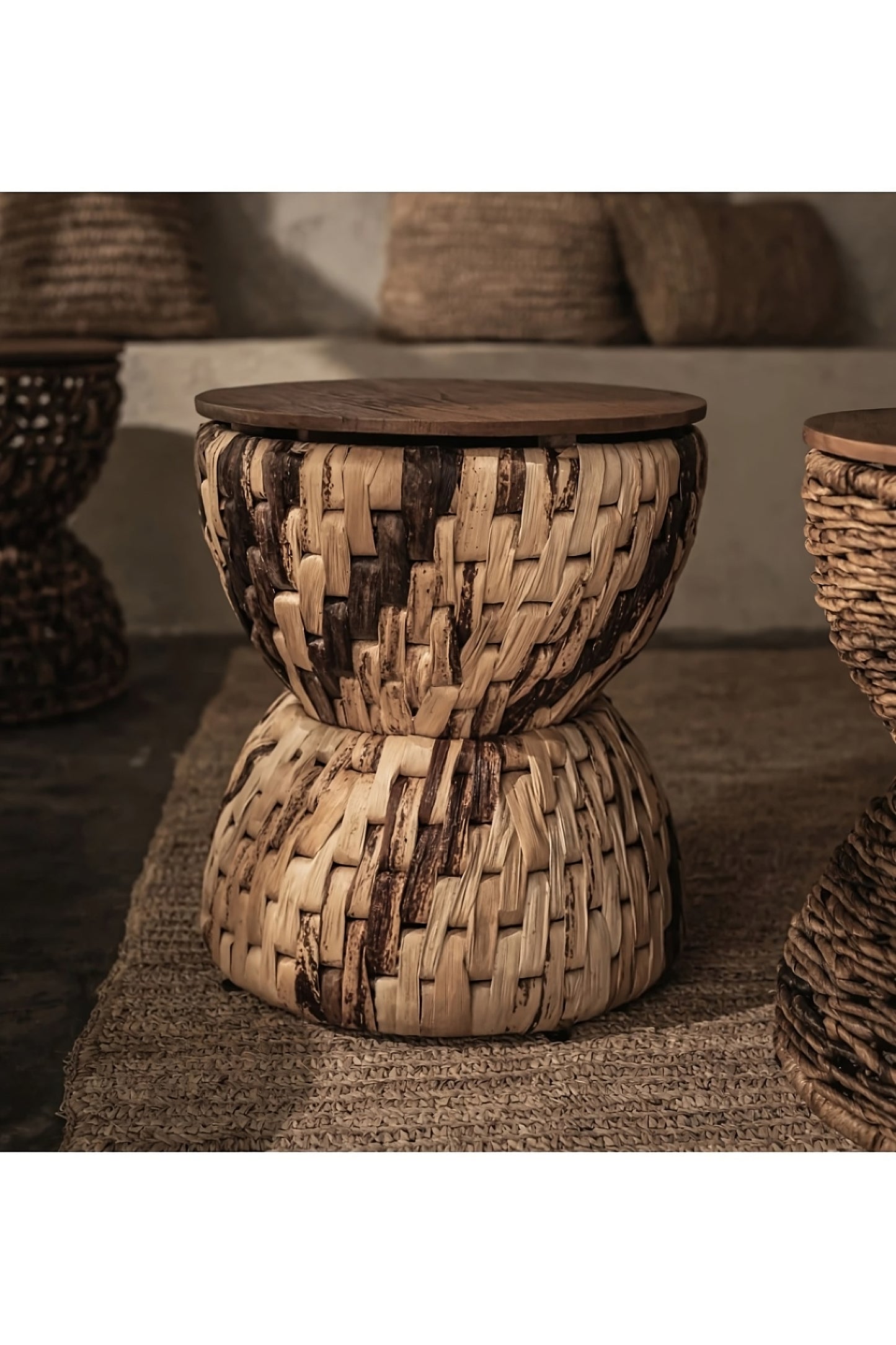 Hourglass Shaped Woven Stool | dBodhi Rebana Bariton