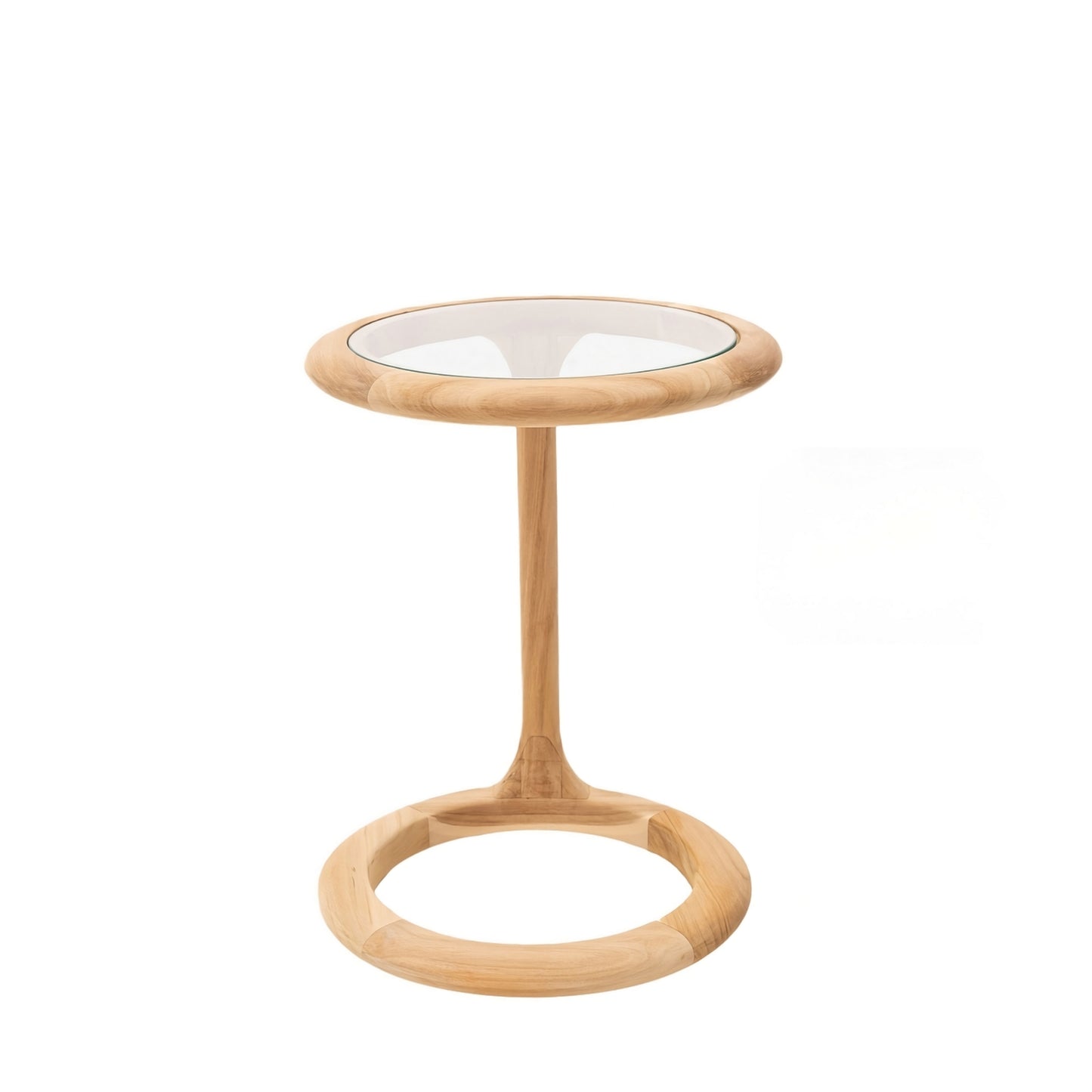 Side table with glass Lower Natural