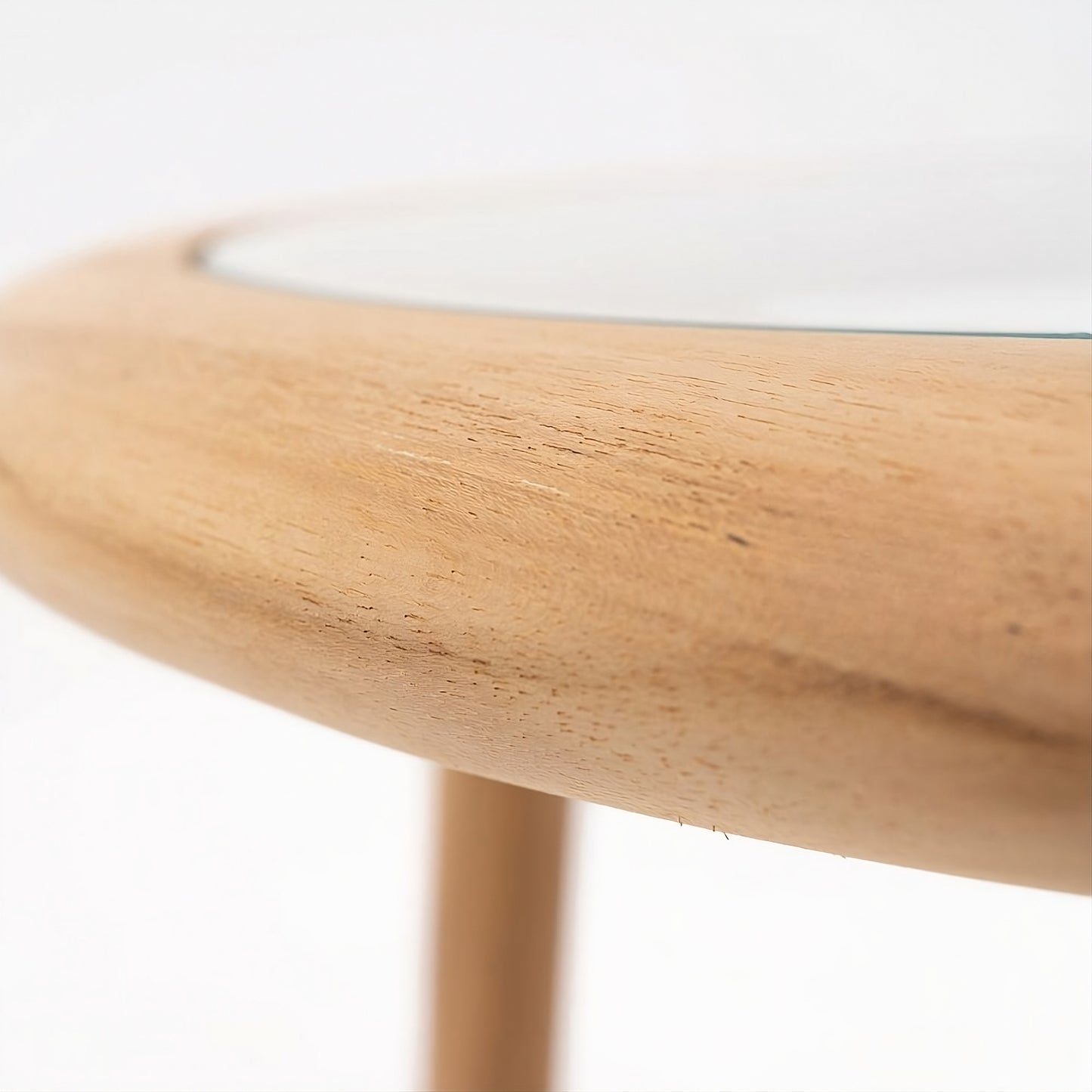 Side table with glass Lower Natural