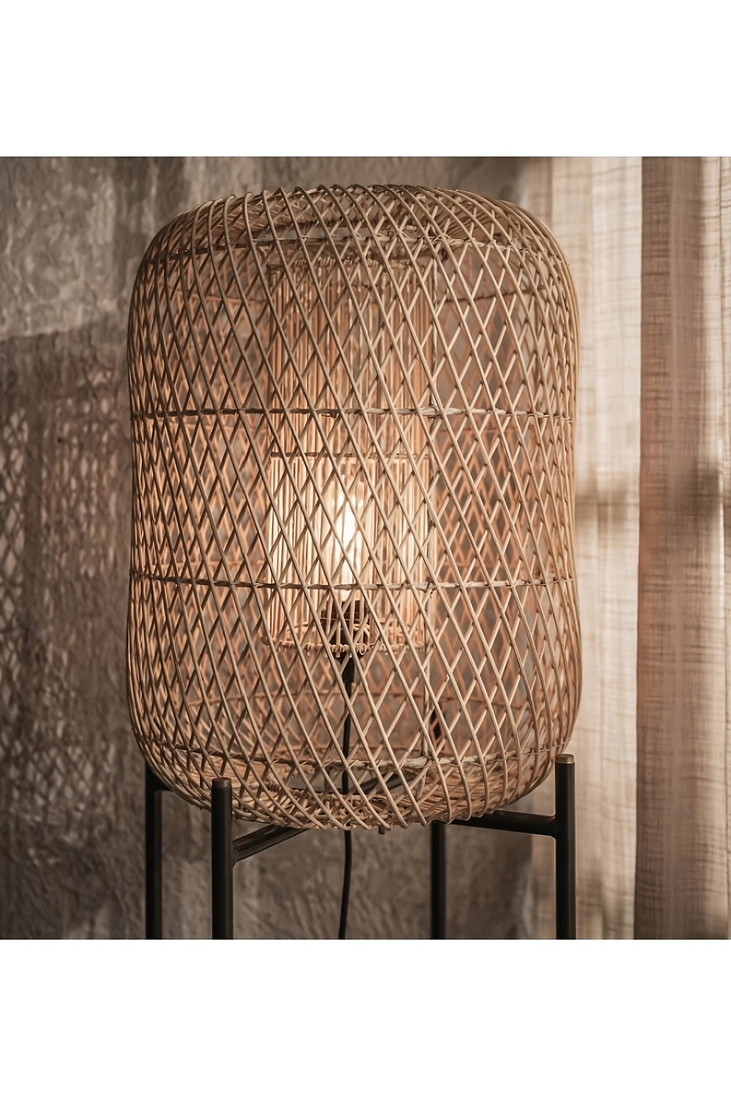 Metal Base Rattan Floor Lamp | dBodhi Nugget