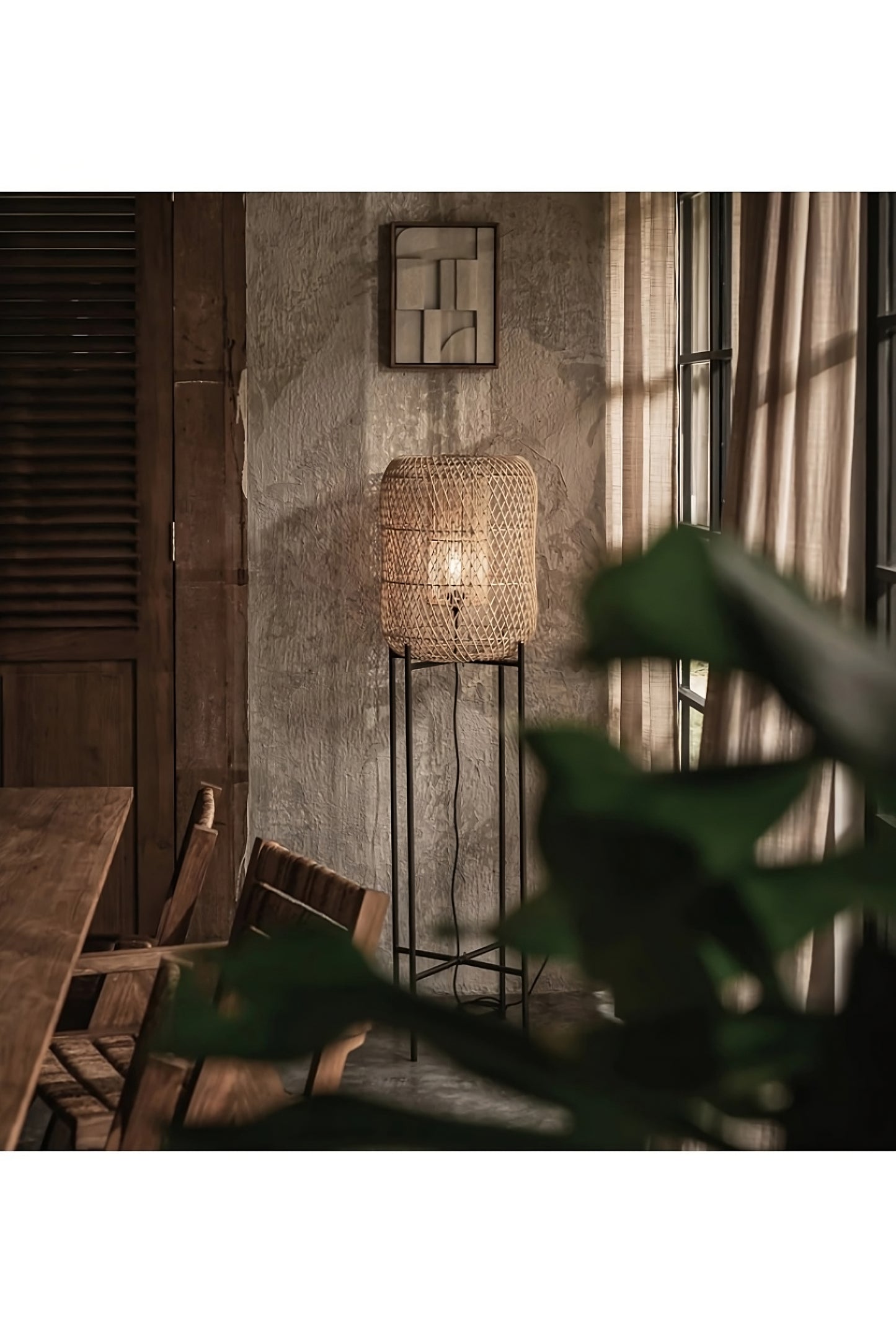 Metal Base Rattan Floor Lamp | dBodhi Nugget
