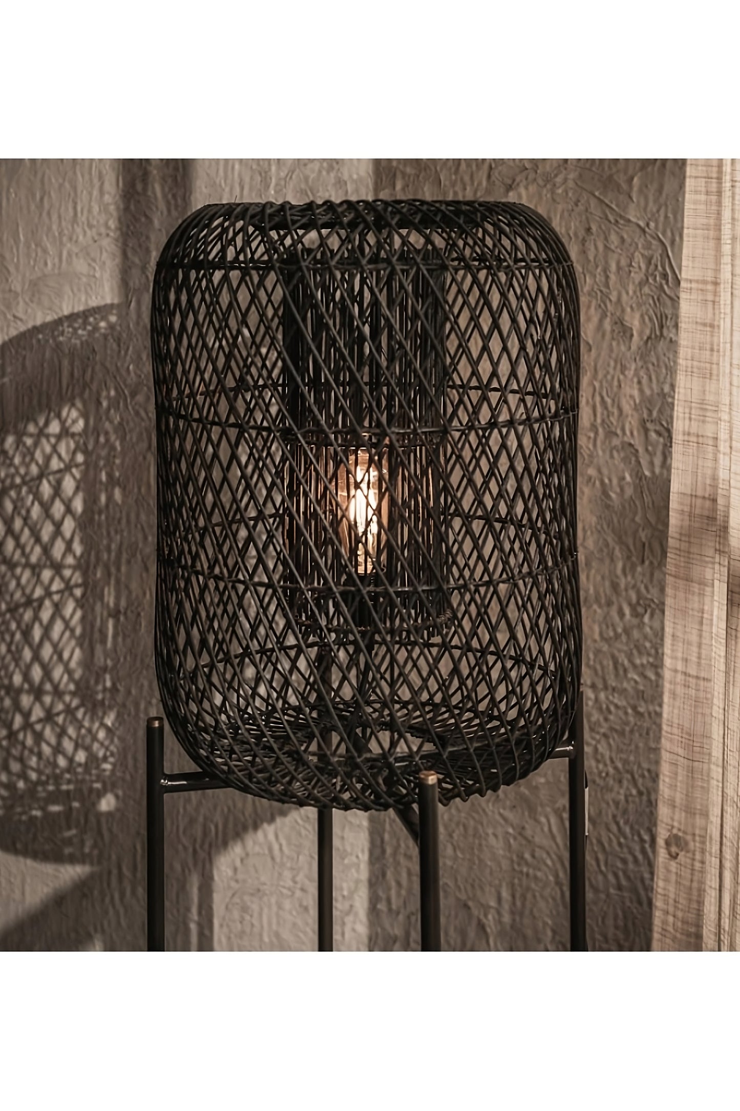 Metal Base Rattan Floor Lamp | dBodhi Nugget