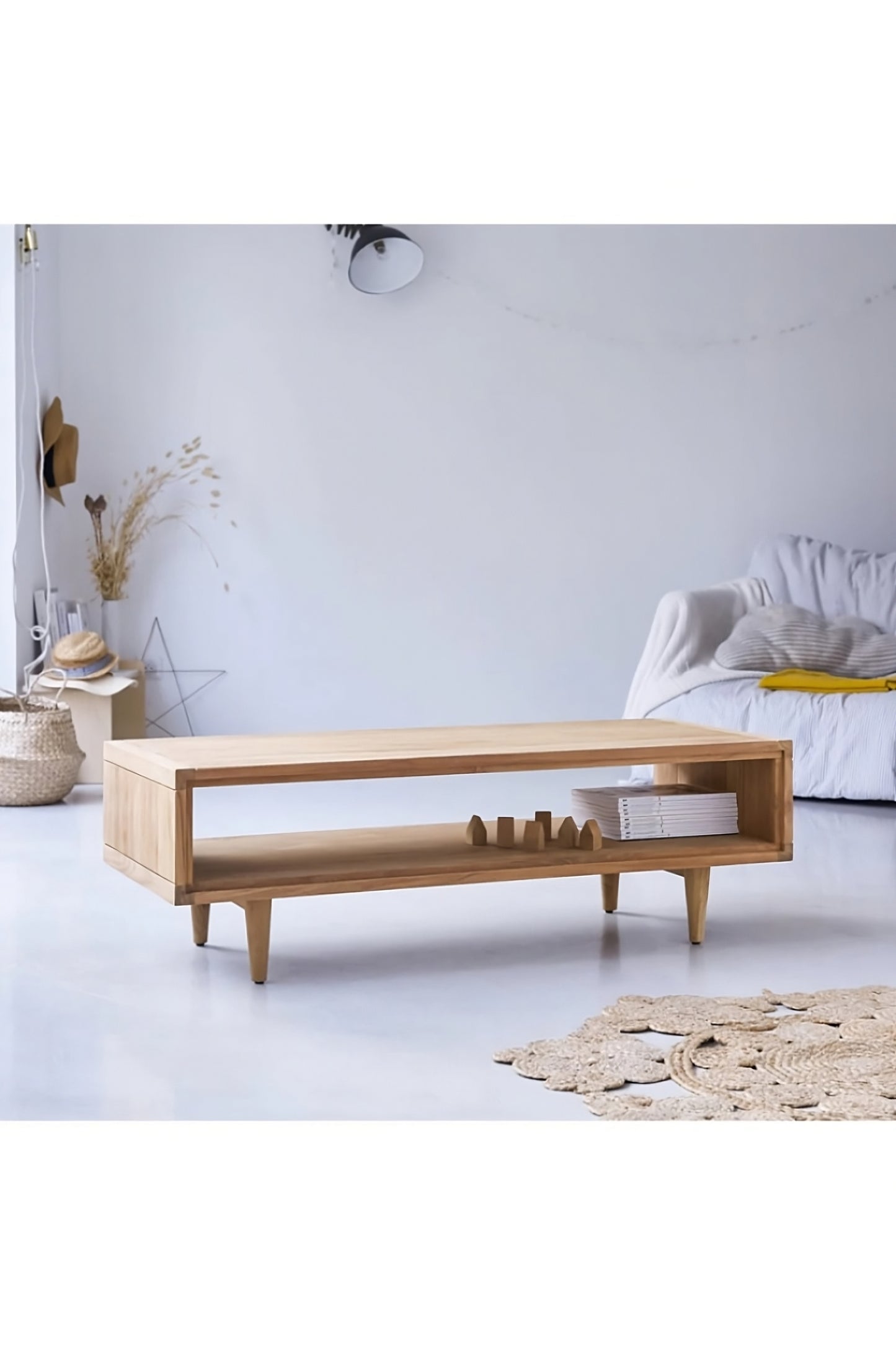 Minimalist Teak Coffee Table | Tikamoon Jonak