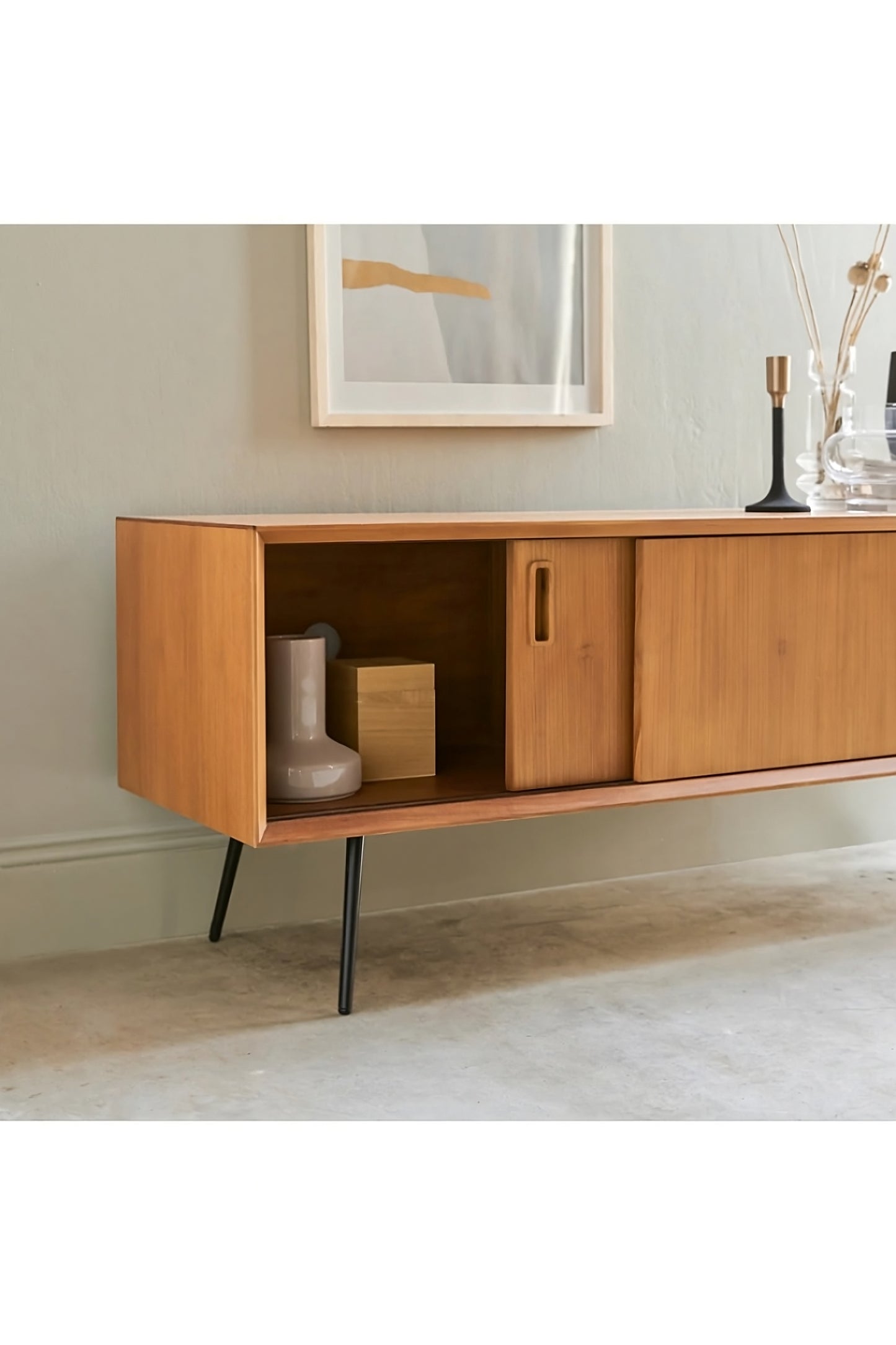 Modern Minimalist Teak TV Unit | Tikamoon Simen