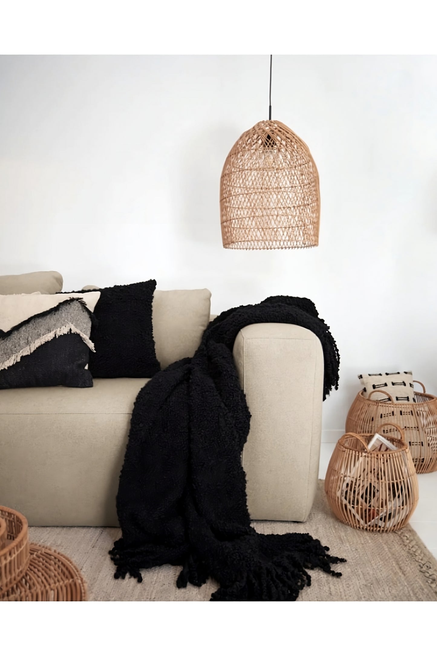 Natural Rattan Fiber Light Shade | La Forma Domitila