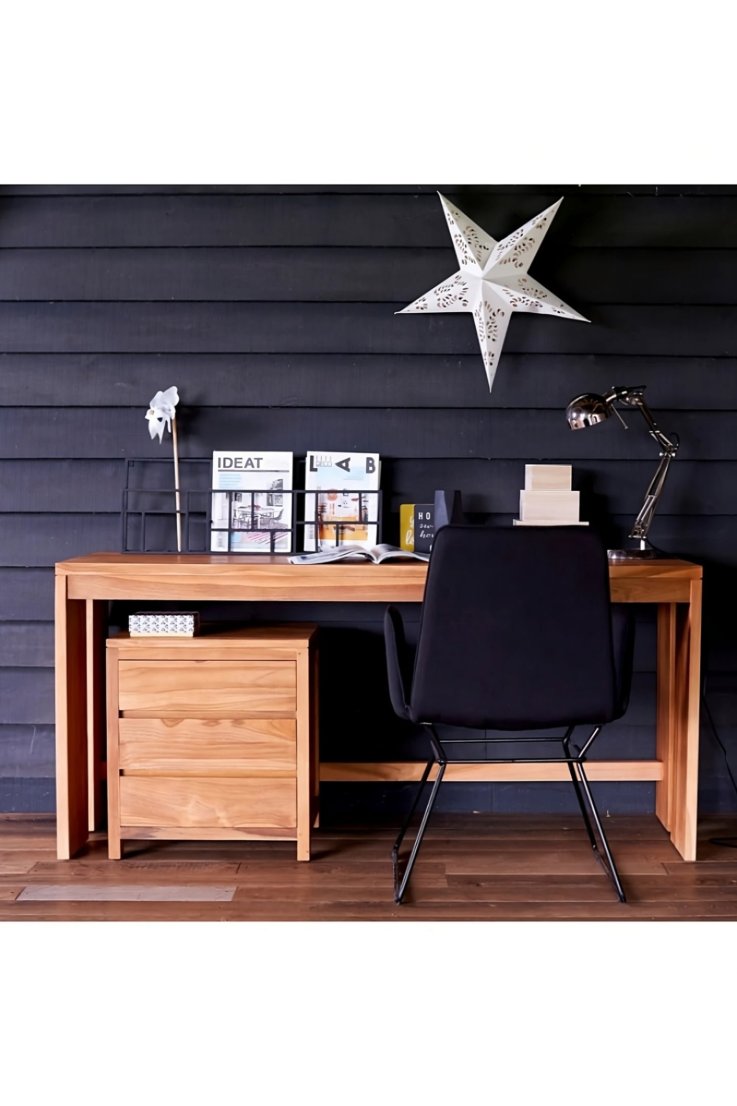 Natural Teak Modern Desk | Tikamoon Eden