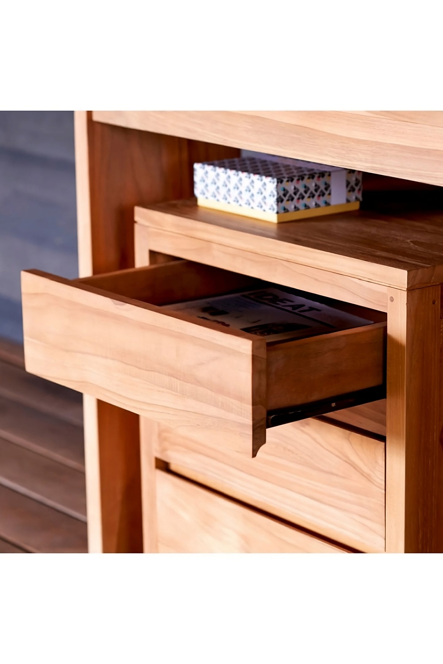Natural Teak Modern Desk | Tikamoon Eden