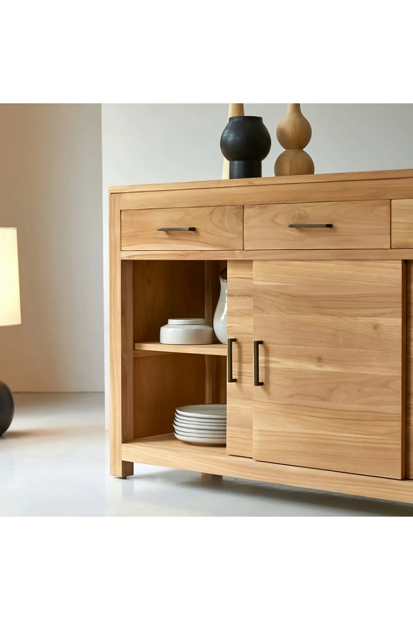 Bufet Modern Jati Natural | Tikamoon Maë