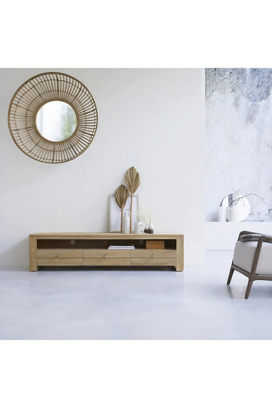 Lemari TV Jati Natural | Minimal Tikamoon