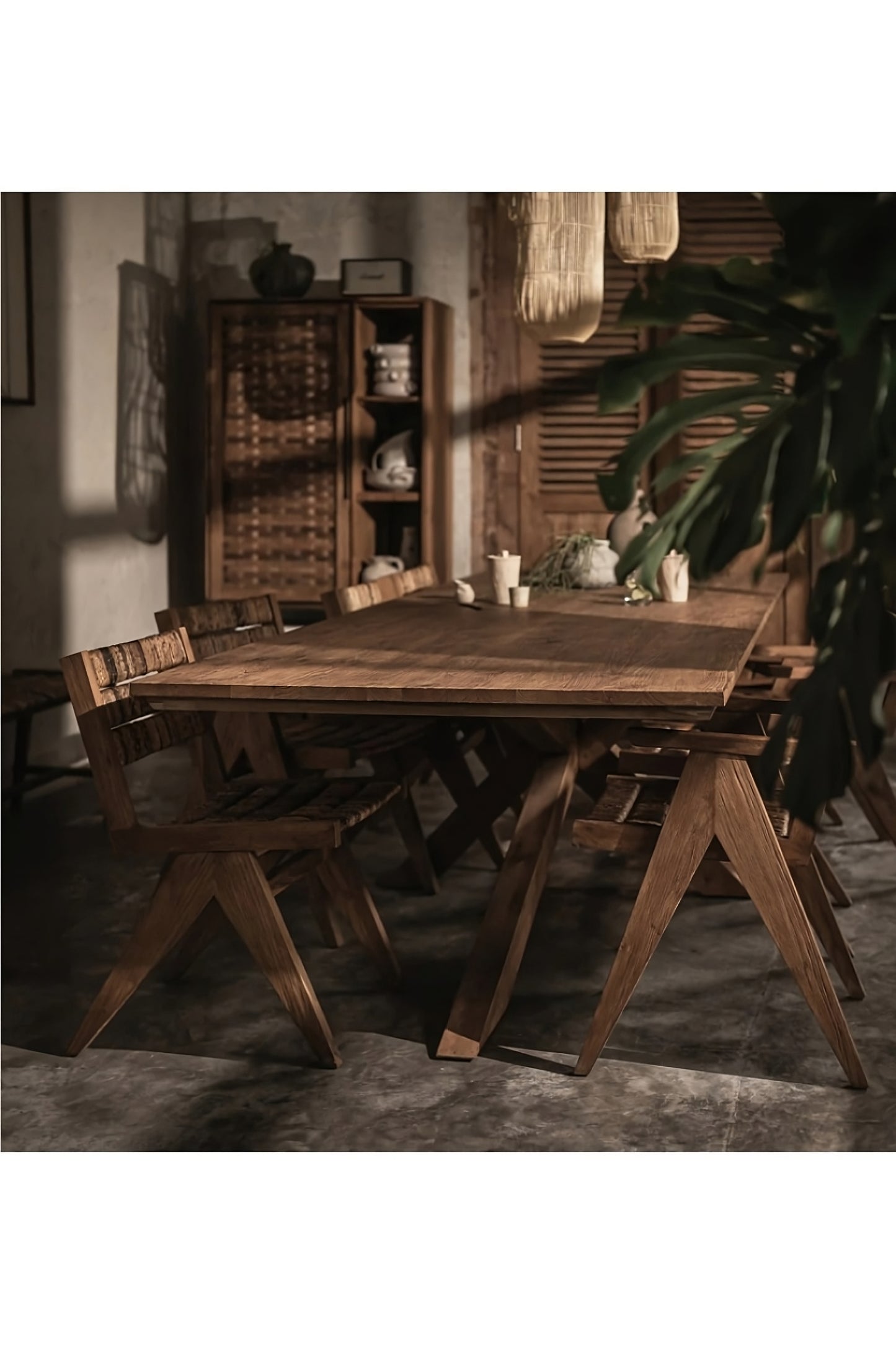 Natural Wooden Matrix Leg Dining Table | dBodhi Xono
