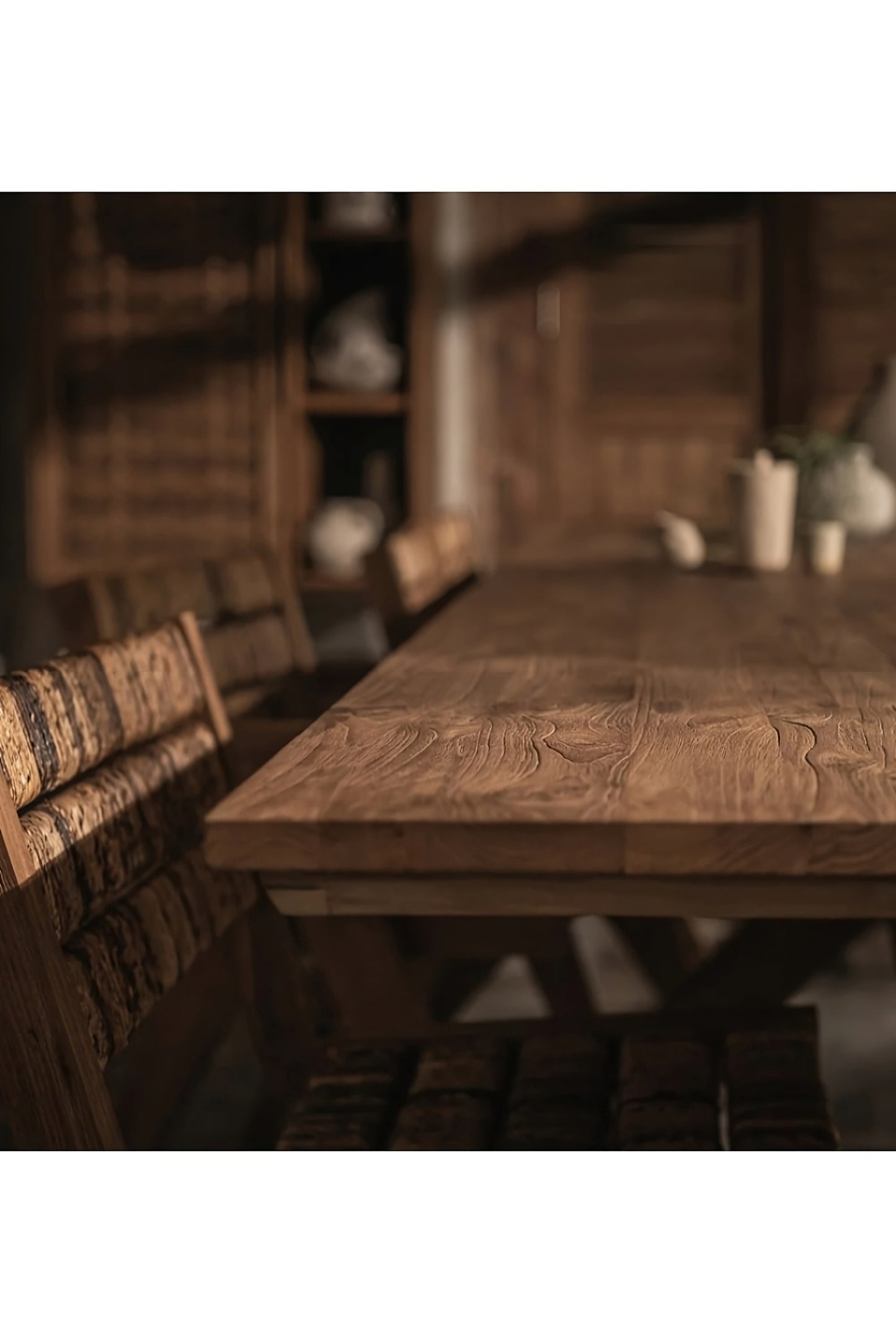 Natural Wooden Matrix Leg Dining Table | dBodhi Xono