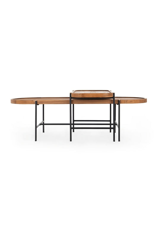 Oval Wooden Tray Coffee Table Set | dBodhi Coco