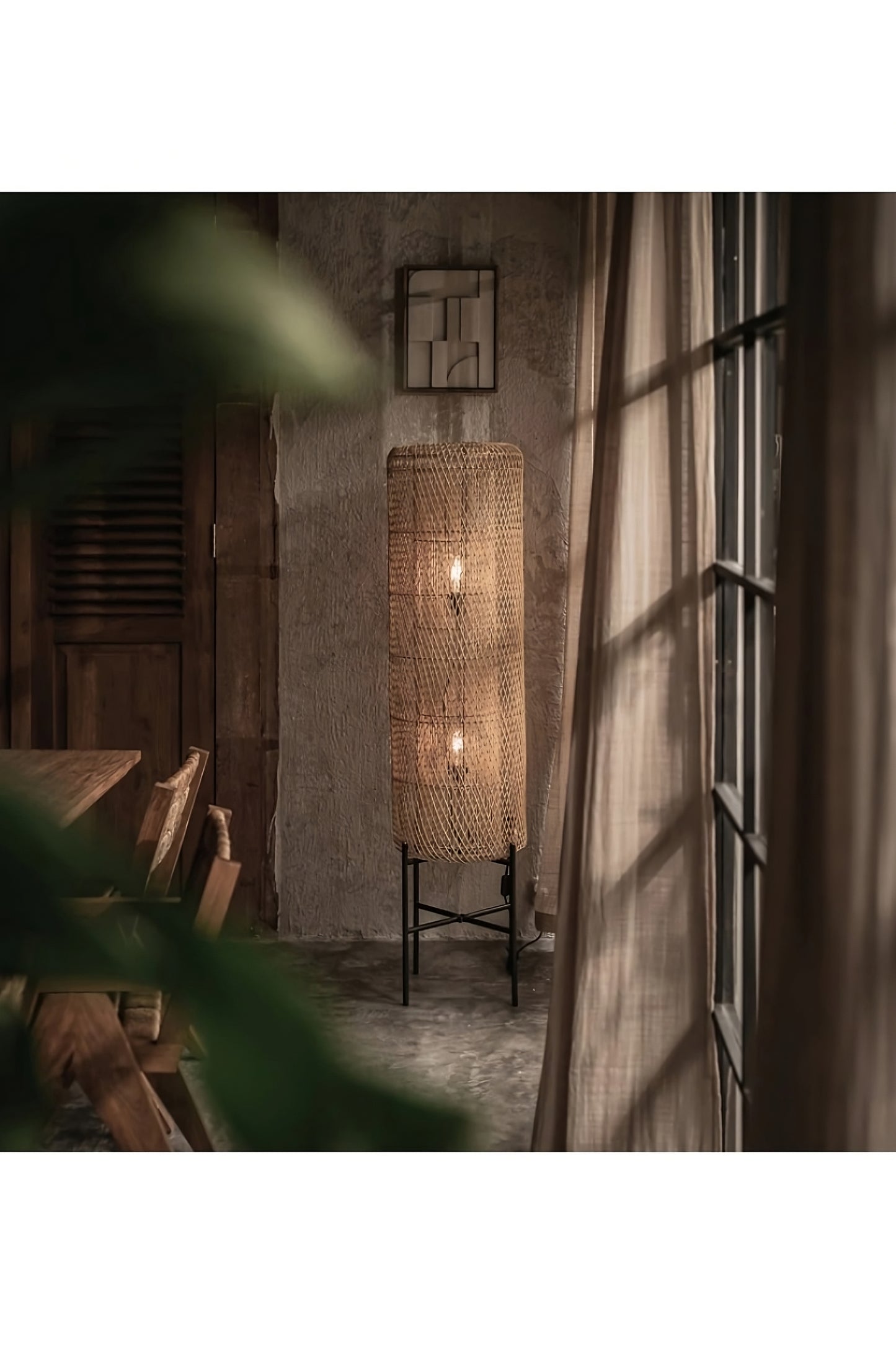 Rattan Mesh Structure Floor Lamp | dBodhi Chunk