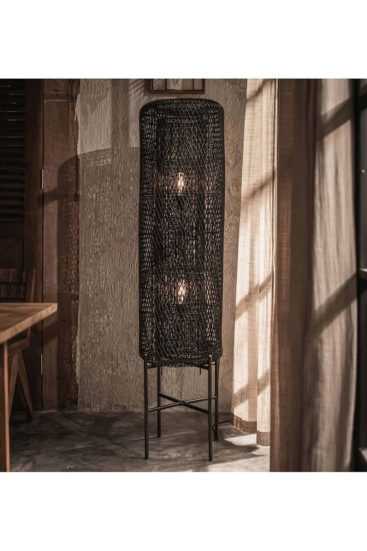 Rattan Mesh Structure Floor Lamp | dBodhi Chunk