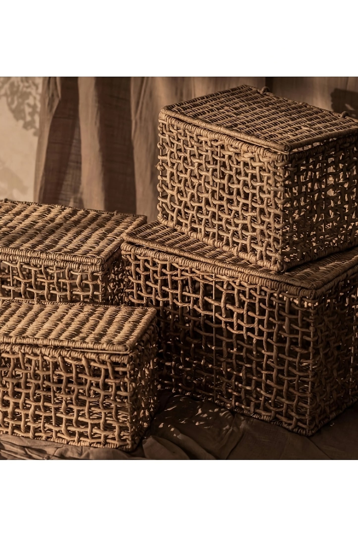 Rectangular Modern Weave Basket Set (4) | dBodhi Rinjani