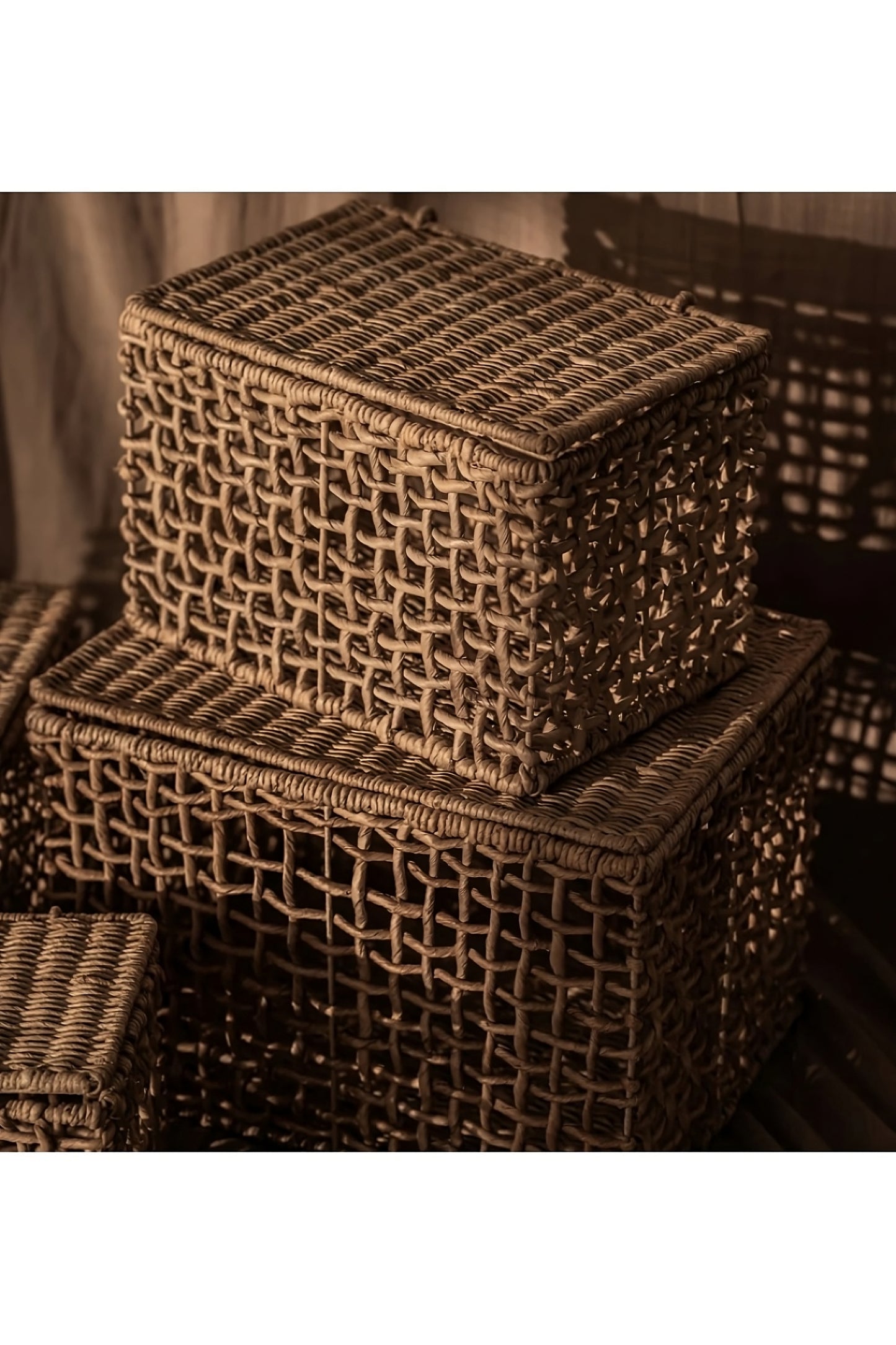 Rectangular Modern Weave Basket Set (4) | dBodhi Rinjani