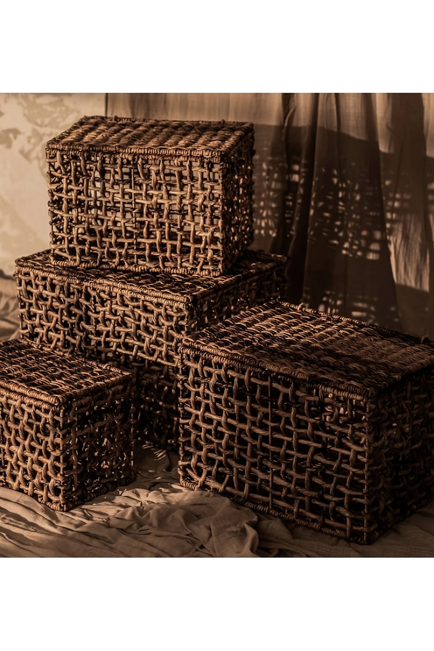 Rectangular Modern Weave Basket Set (4) | dBodhi Rinjani