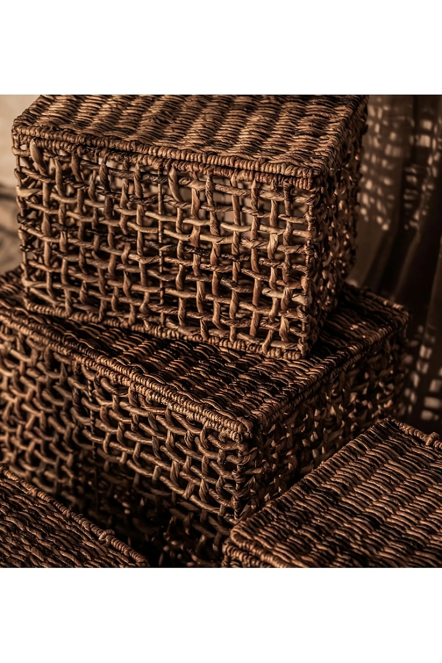 Rectangular Modern Weave Basket Set (4) | dBodhi Rinjani