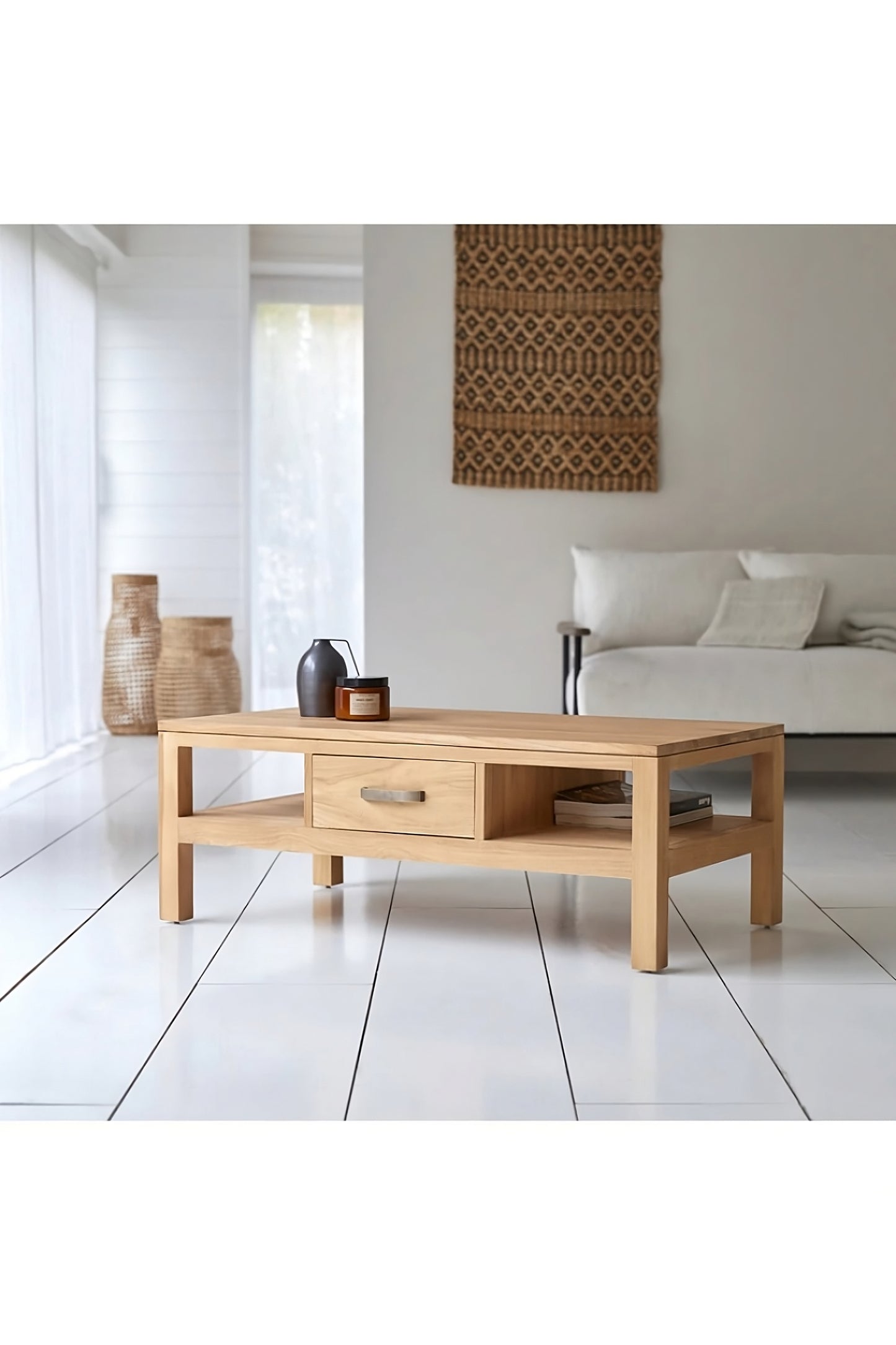 Rectangular Teak Coffee Table | Tikamoon Vertigo