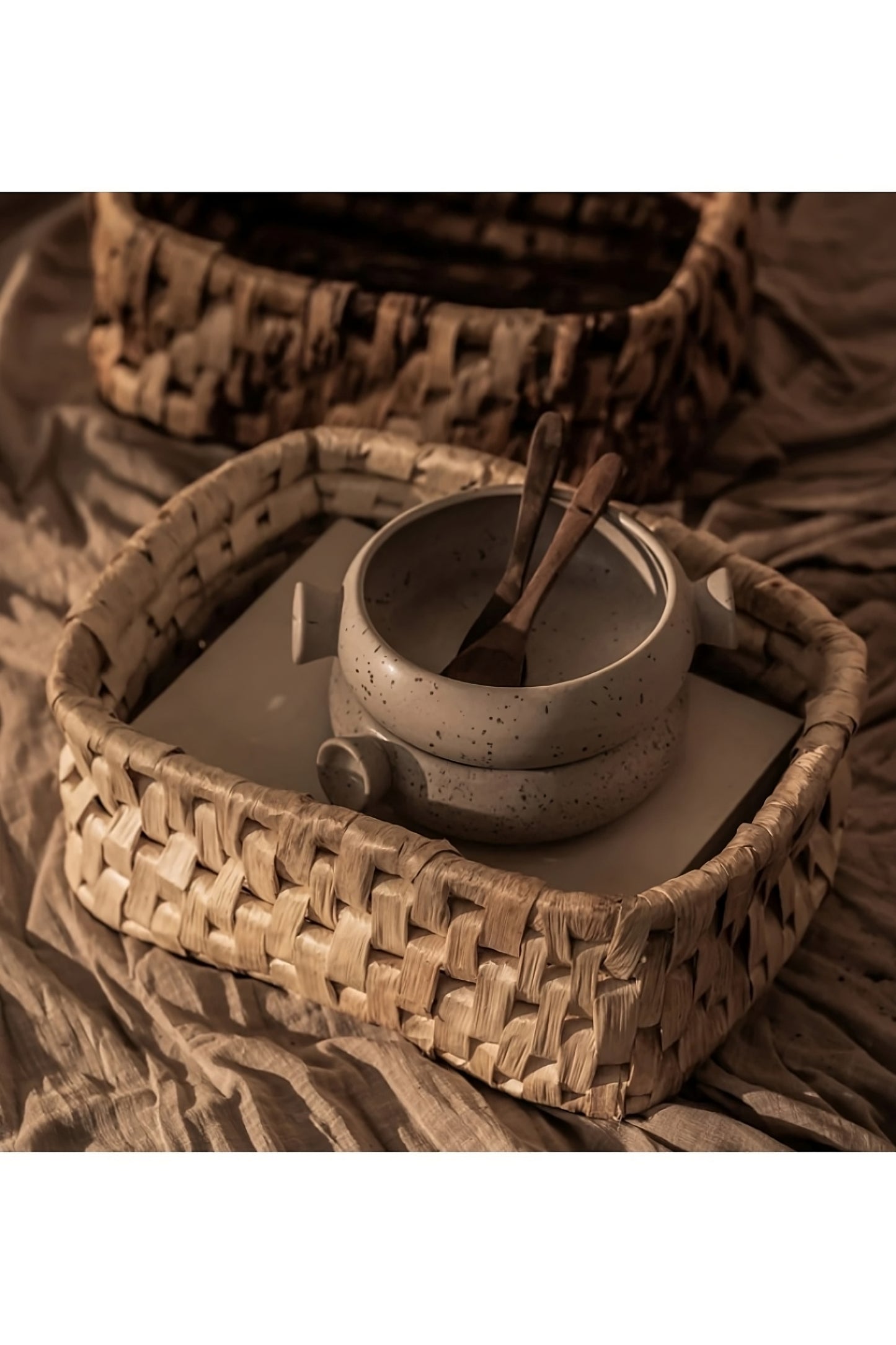 Rectangular Woven Abaca Low Basket | dBodhi Semeru
