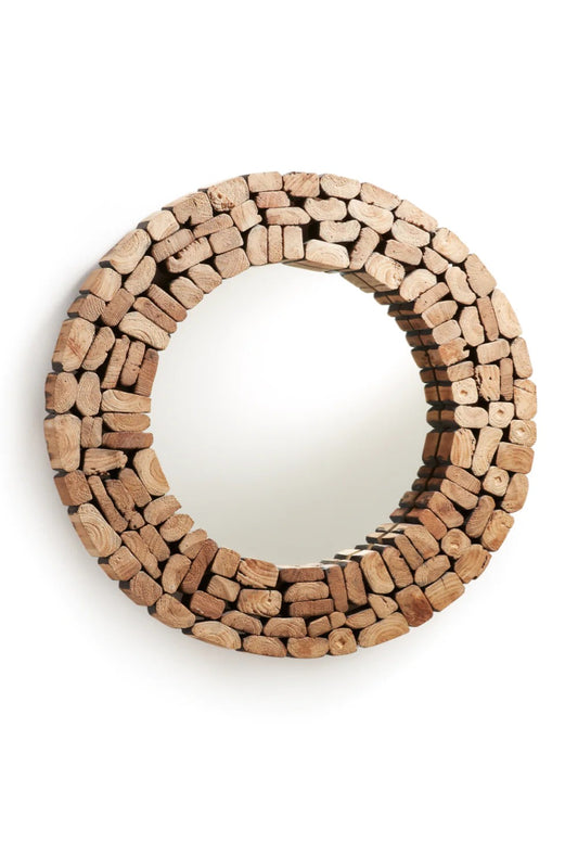 Recycled Wood Accent Mirror | La Forma Eliptic