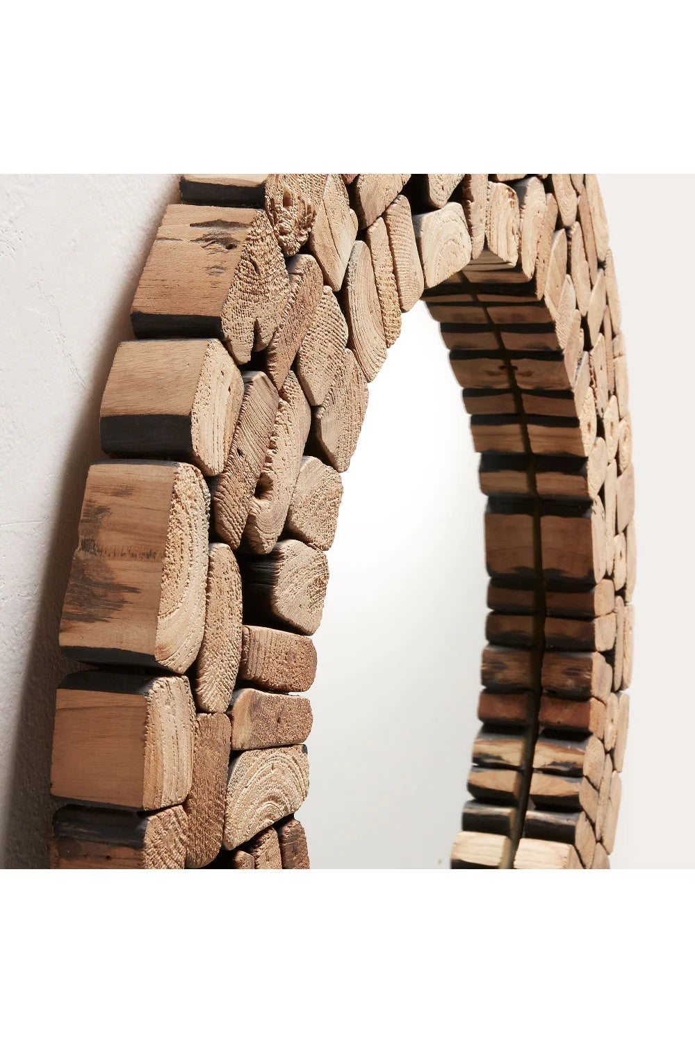 Recycled Wood Accent Mirror | La Forma Eliptic
