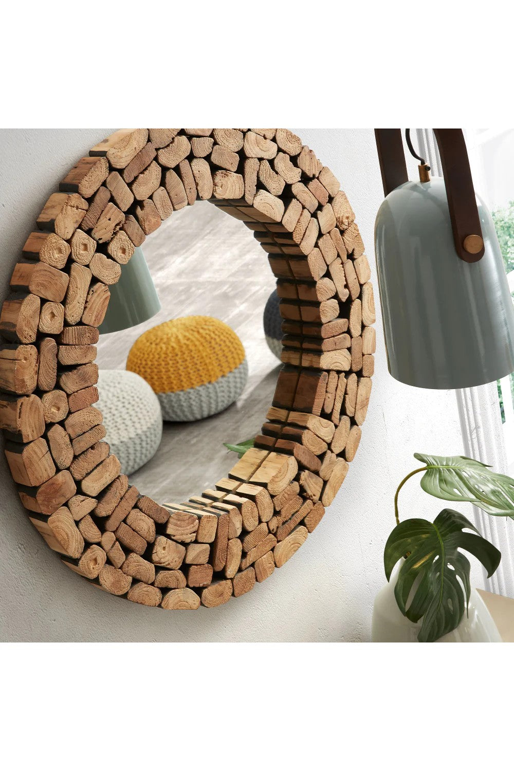 Recycled Wood Accent Mirror | La Forma Eliptic