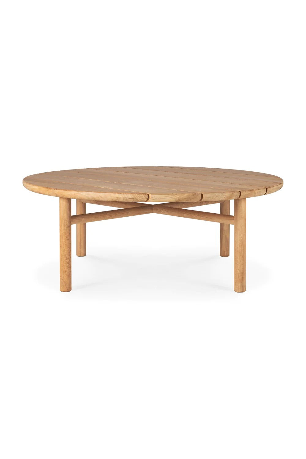 Round Slatted Outdoor Coffee Table | Ethnicraft Quatro