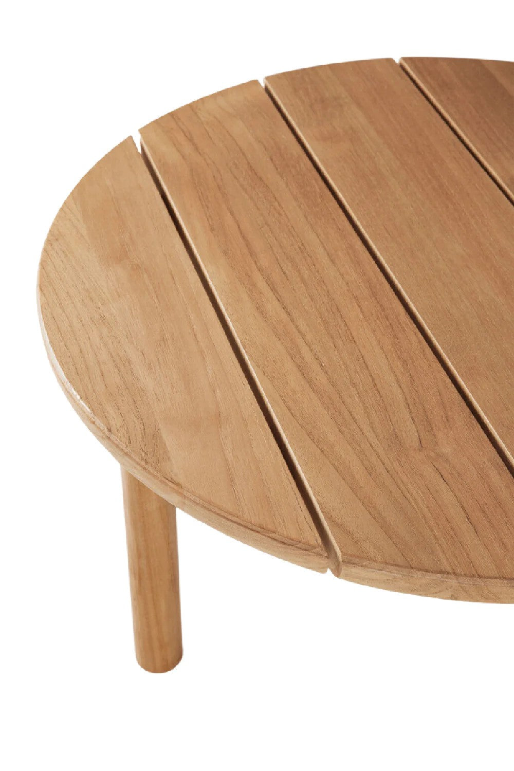 Round Slatted Outdoor Coffee Table | Ethnicraft Quatro