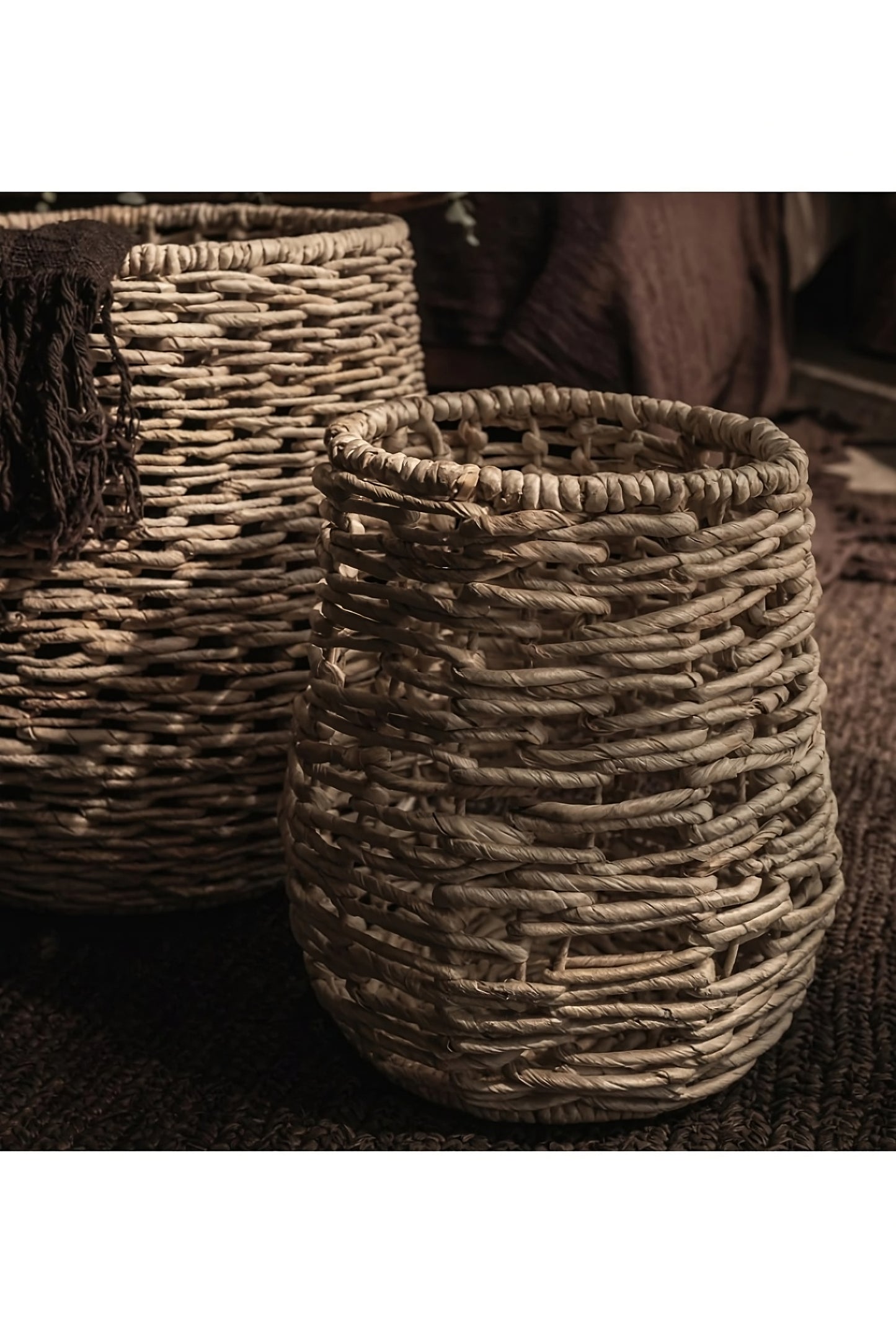 Round Abaca Basket Set (2) | dBodhi Raung