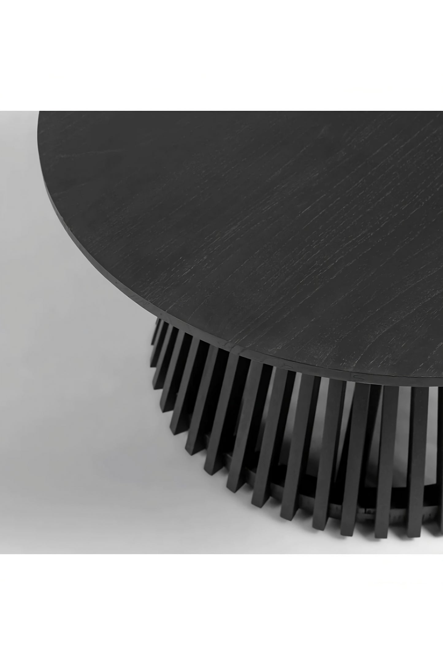 Round Black Teak Wood Pedestal Coffee Table | La Forma Jeanette