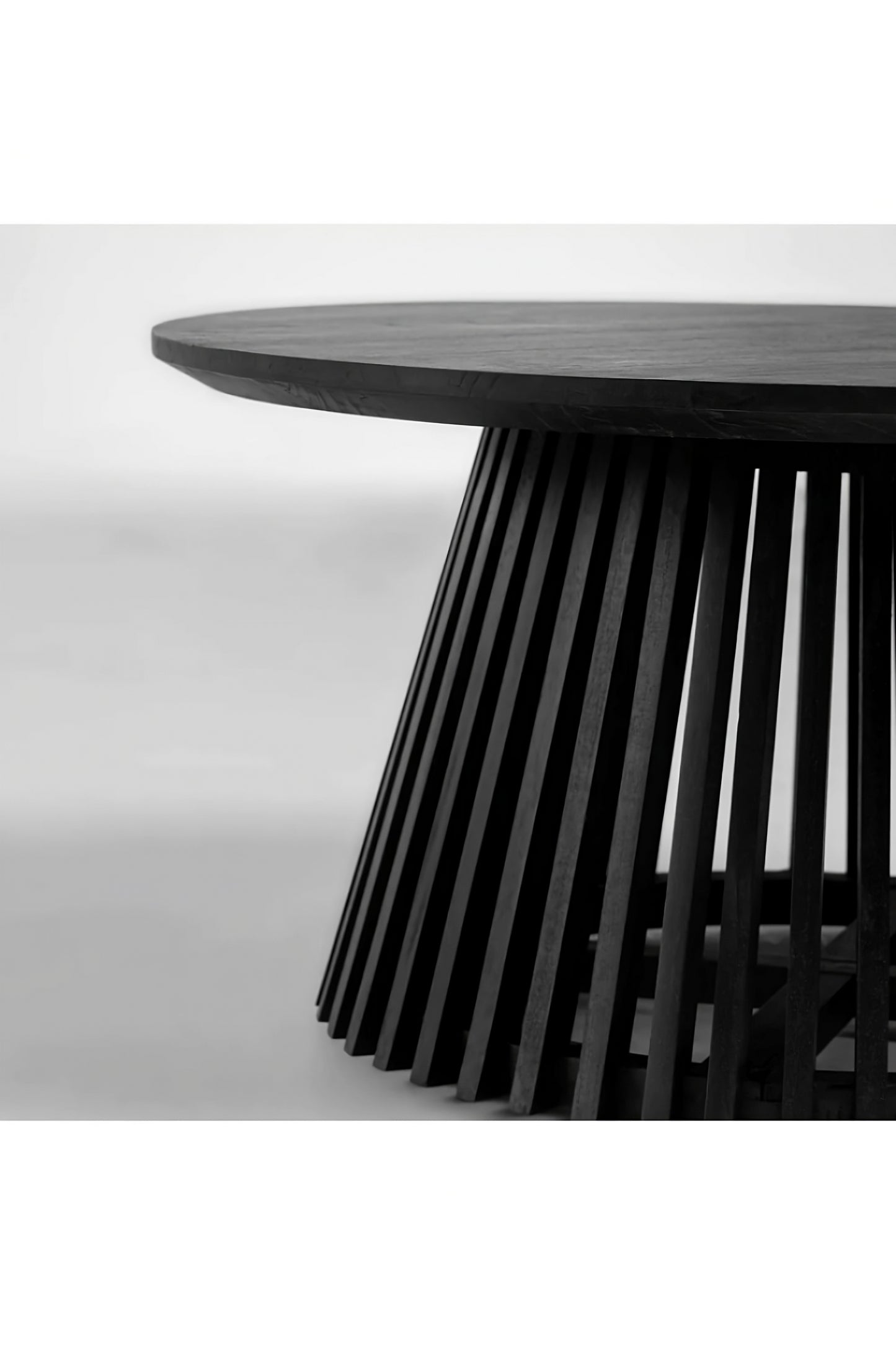 Round Black Teak Wood Pedestal Coffee Table | La Forma Jeanette