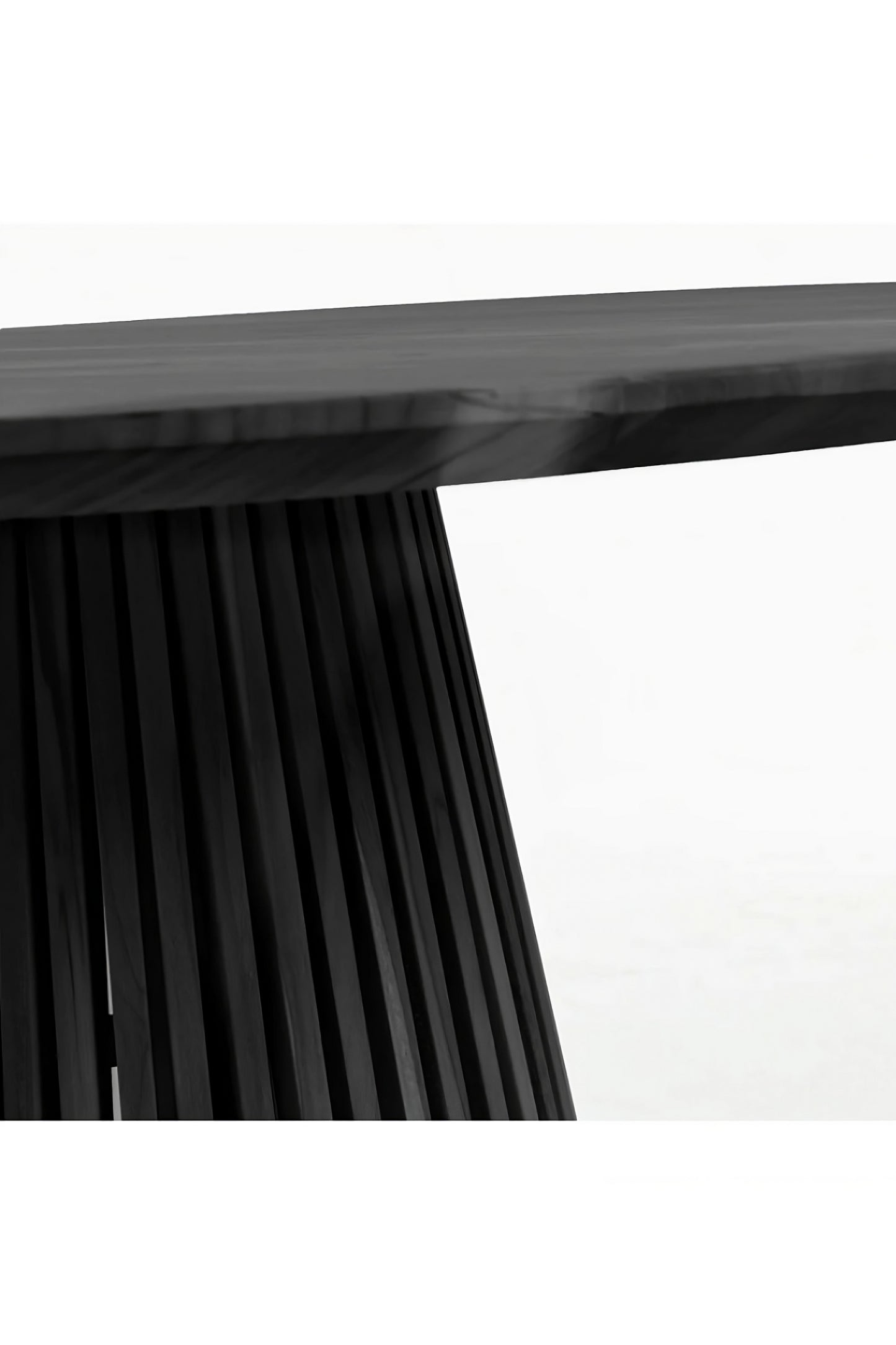 Round Black Teak Wood Pedestal Dining Table L | La Forma Jeanette