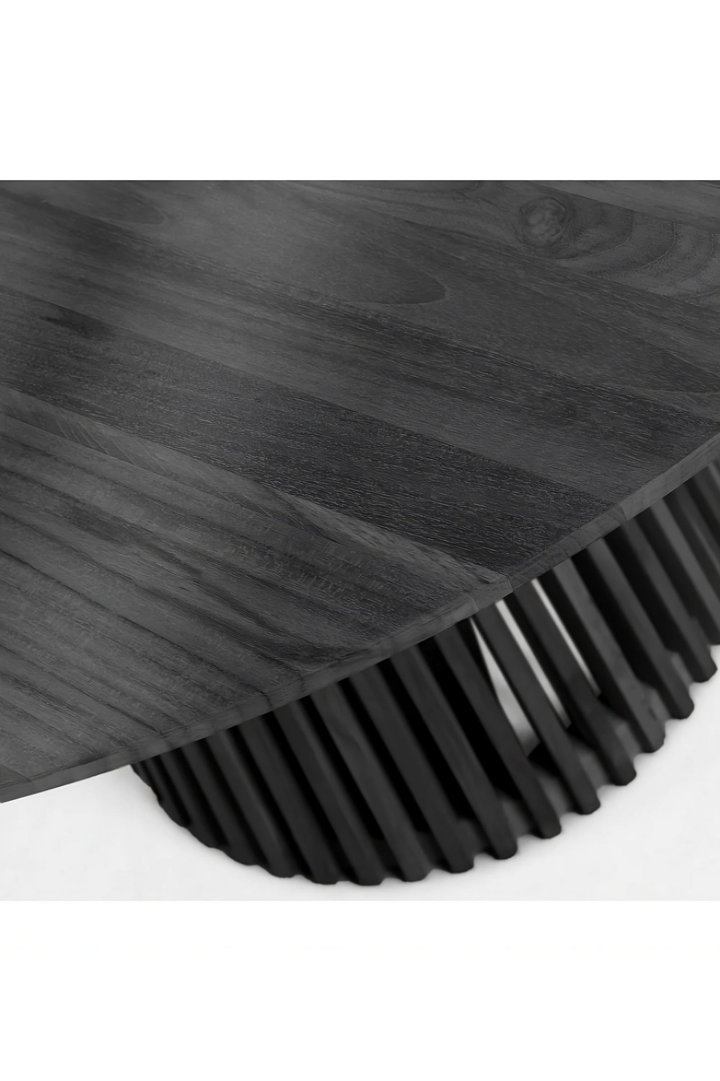 Round Black Teak Wood Pedestal Dining Table L | La Forma Jeanette