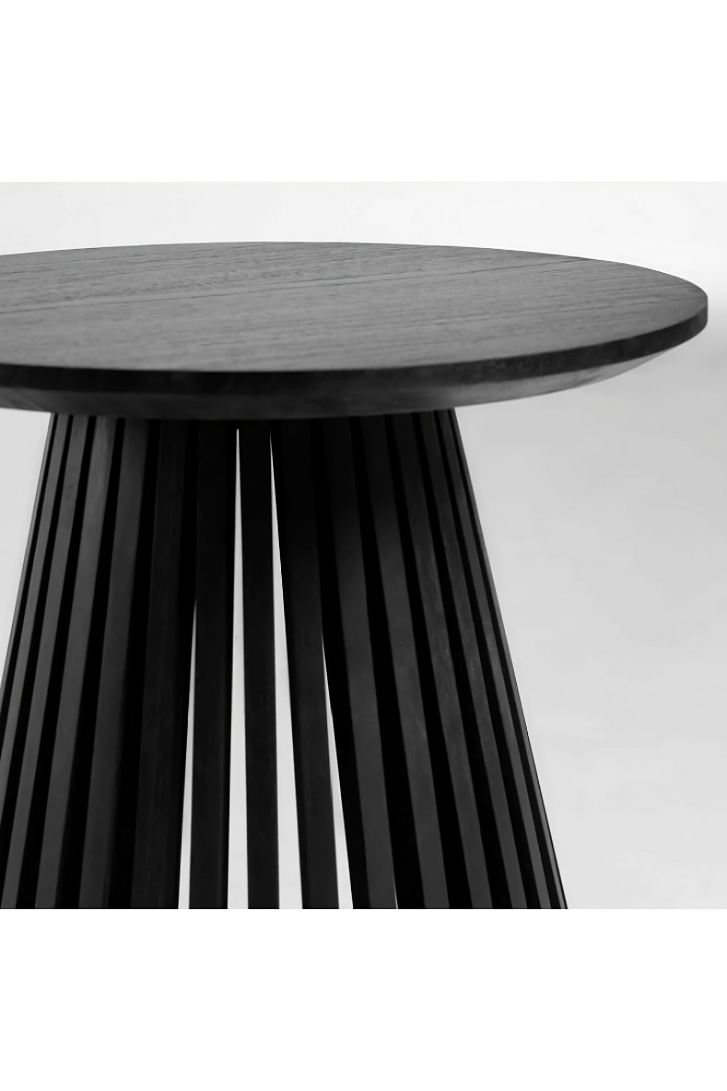 Round Black Teak Wood Pedestal Side Table | La Forma Jeanette