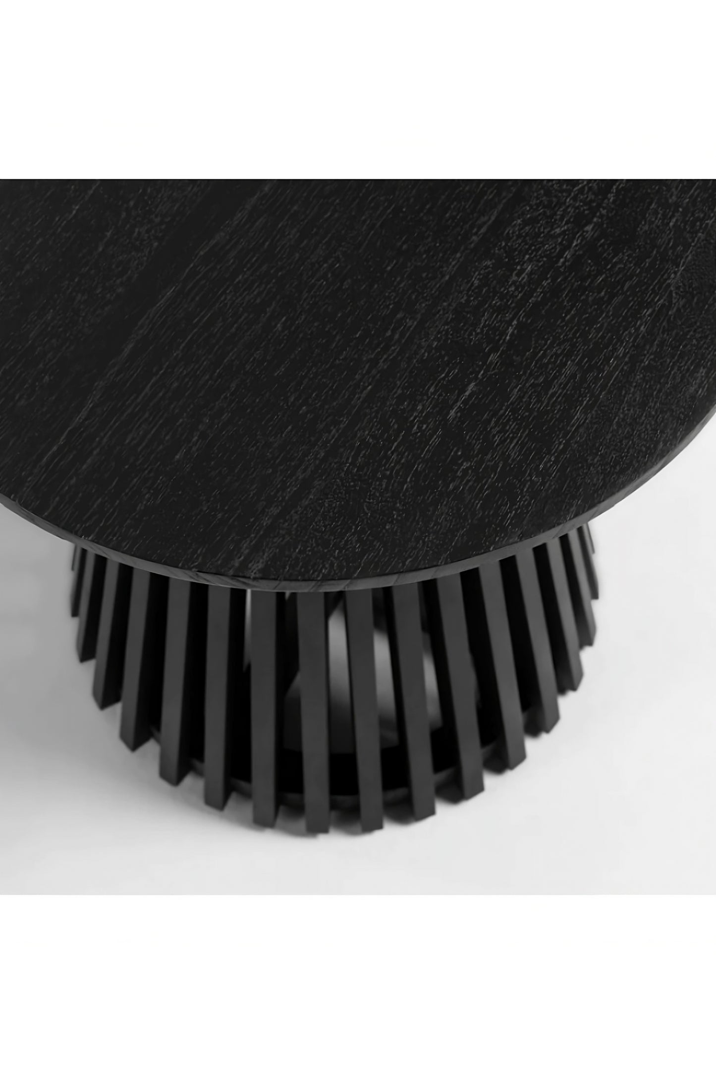 Round Black Teak Wood Pedestal Side Table | La Forma Jeanette
