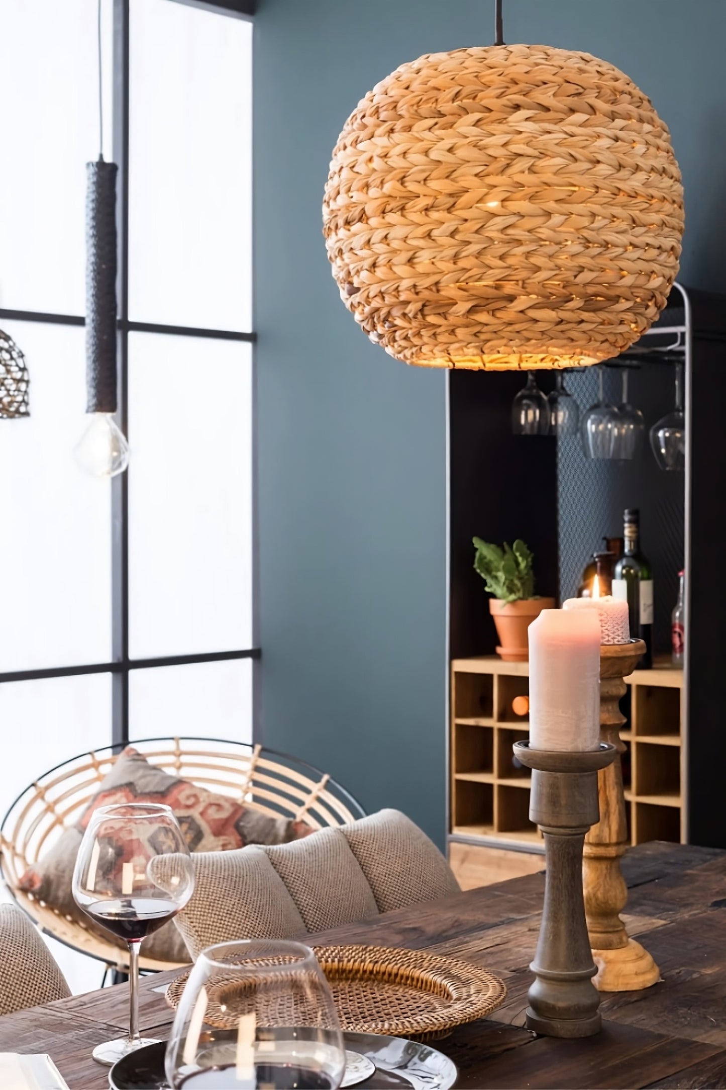 Round Braided Hanging Light | Dutchbone Nana
