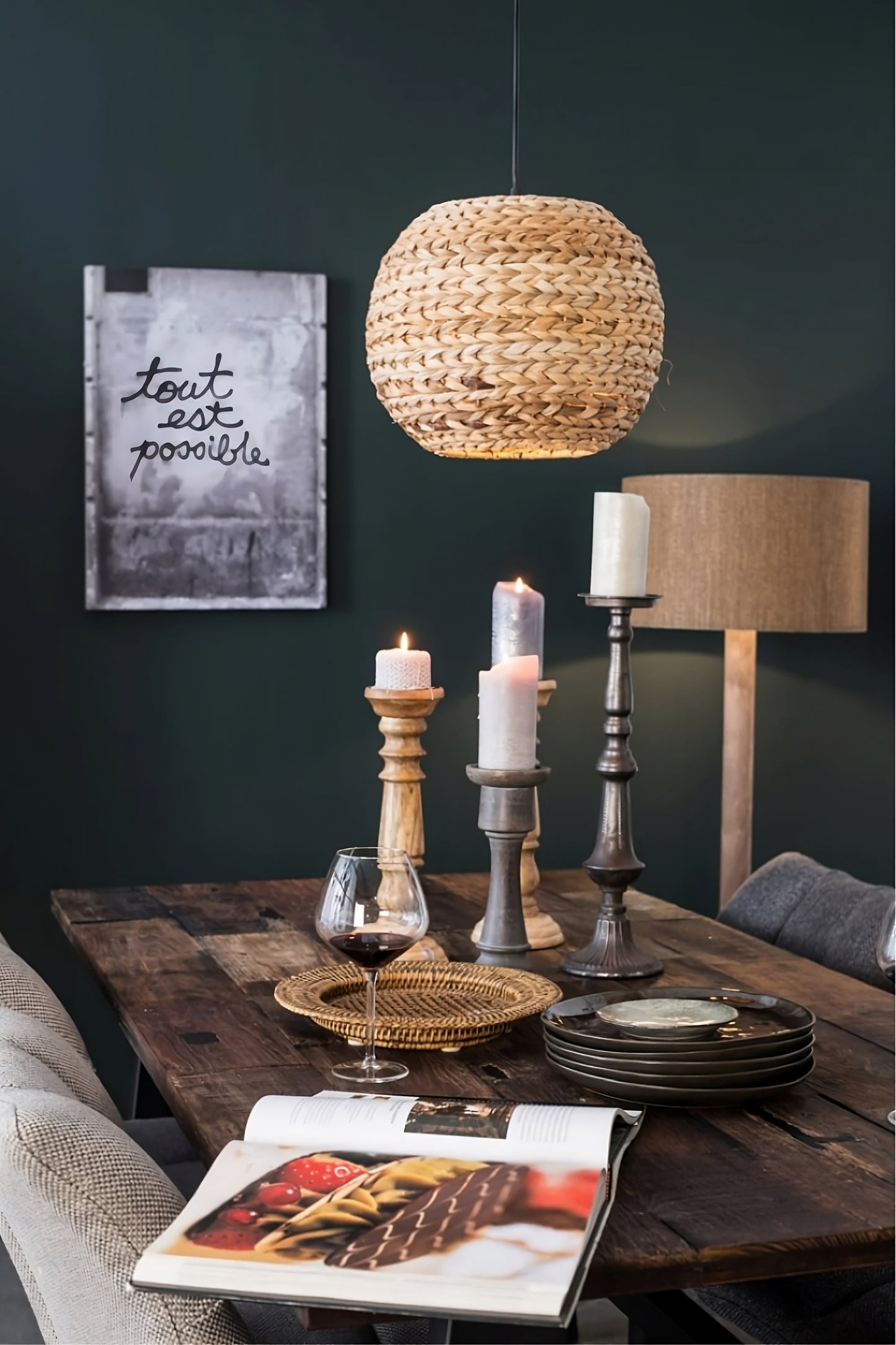 Round Braided Hanging Light | Dutchbone Nana