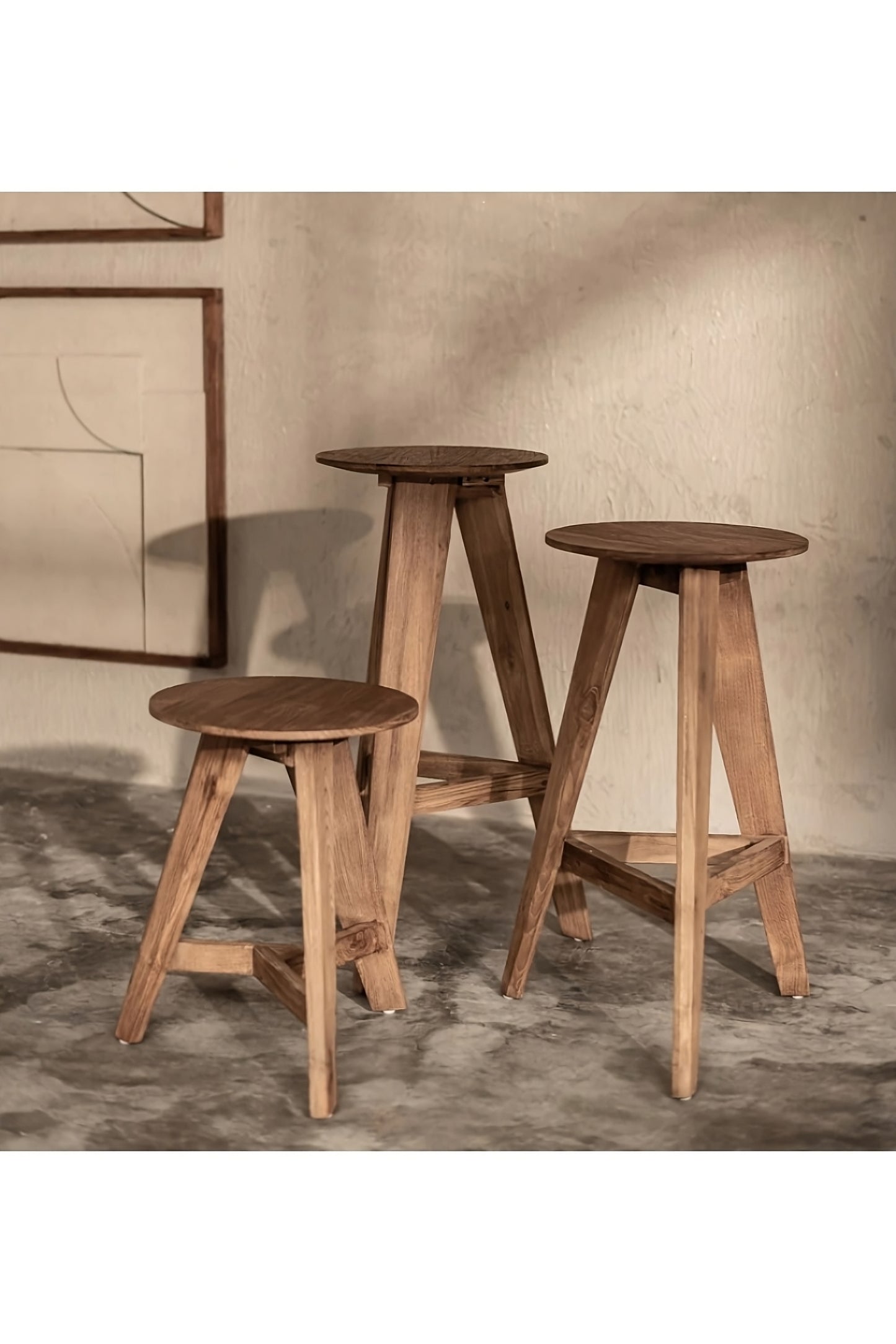 Round Teak Wood Bar Stool | dBodhi Berri