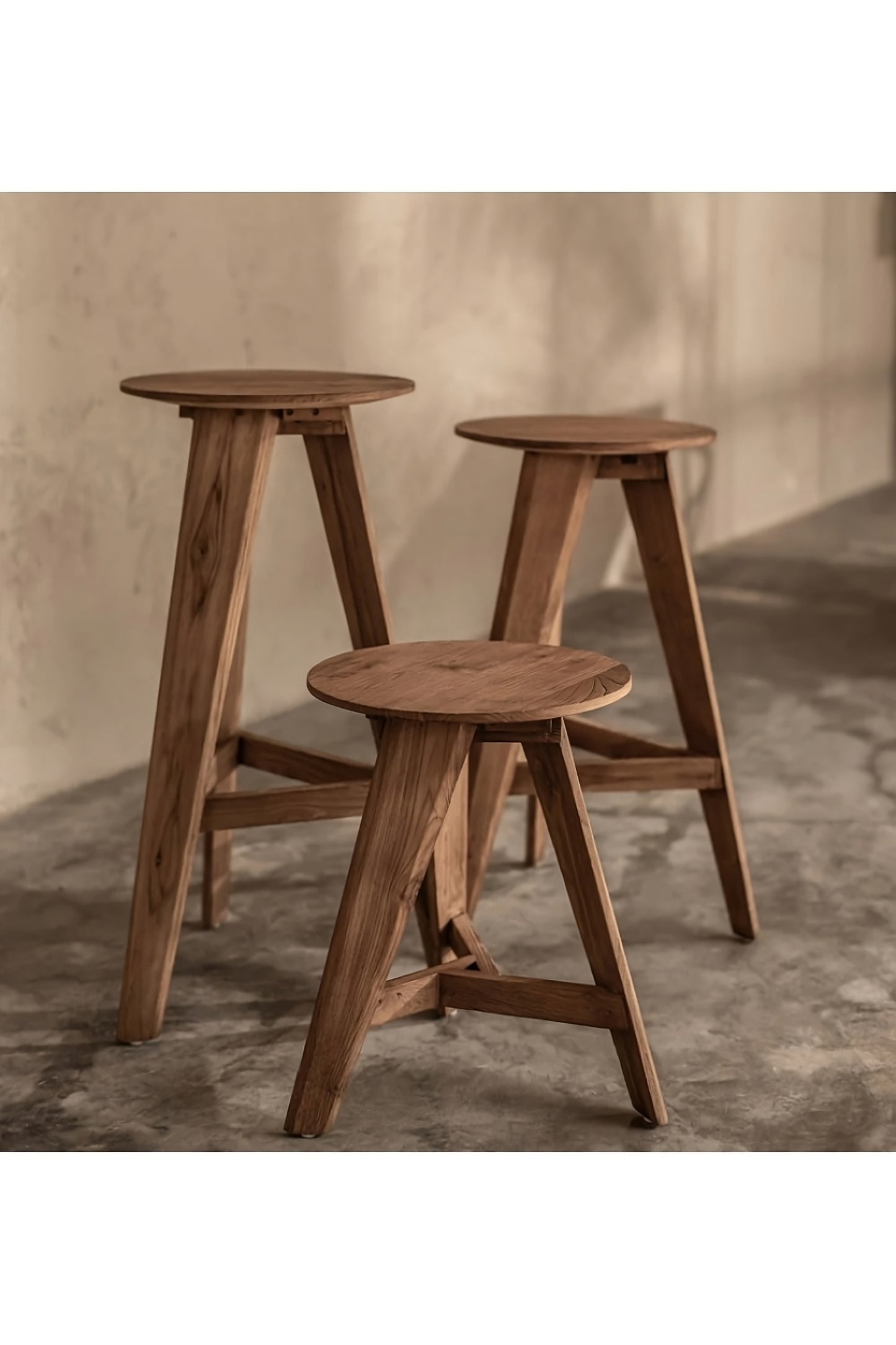 Round Teak Wood Bar Stool | dBodhi Berri