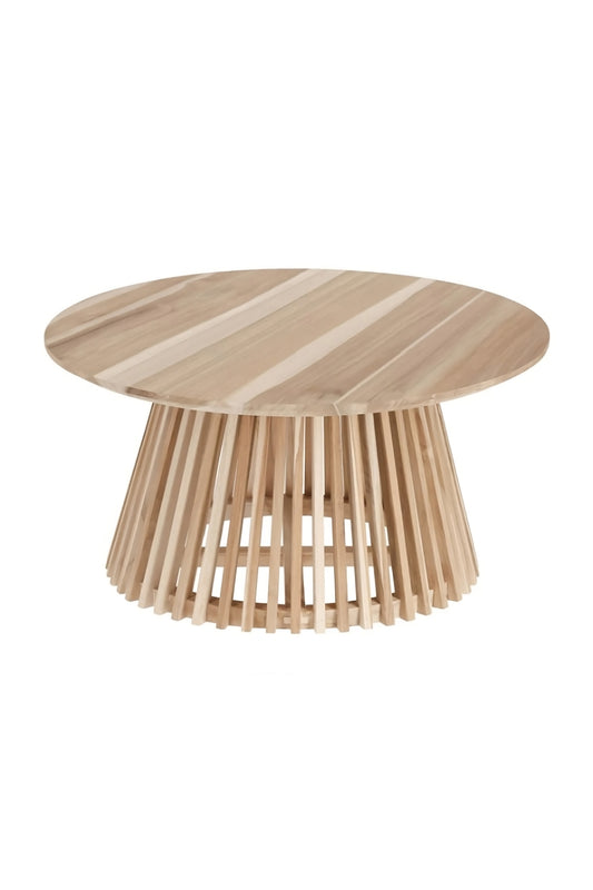 Round Teak Wood Pedestal Coffee Table | La Forma Jeanette