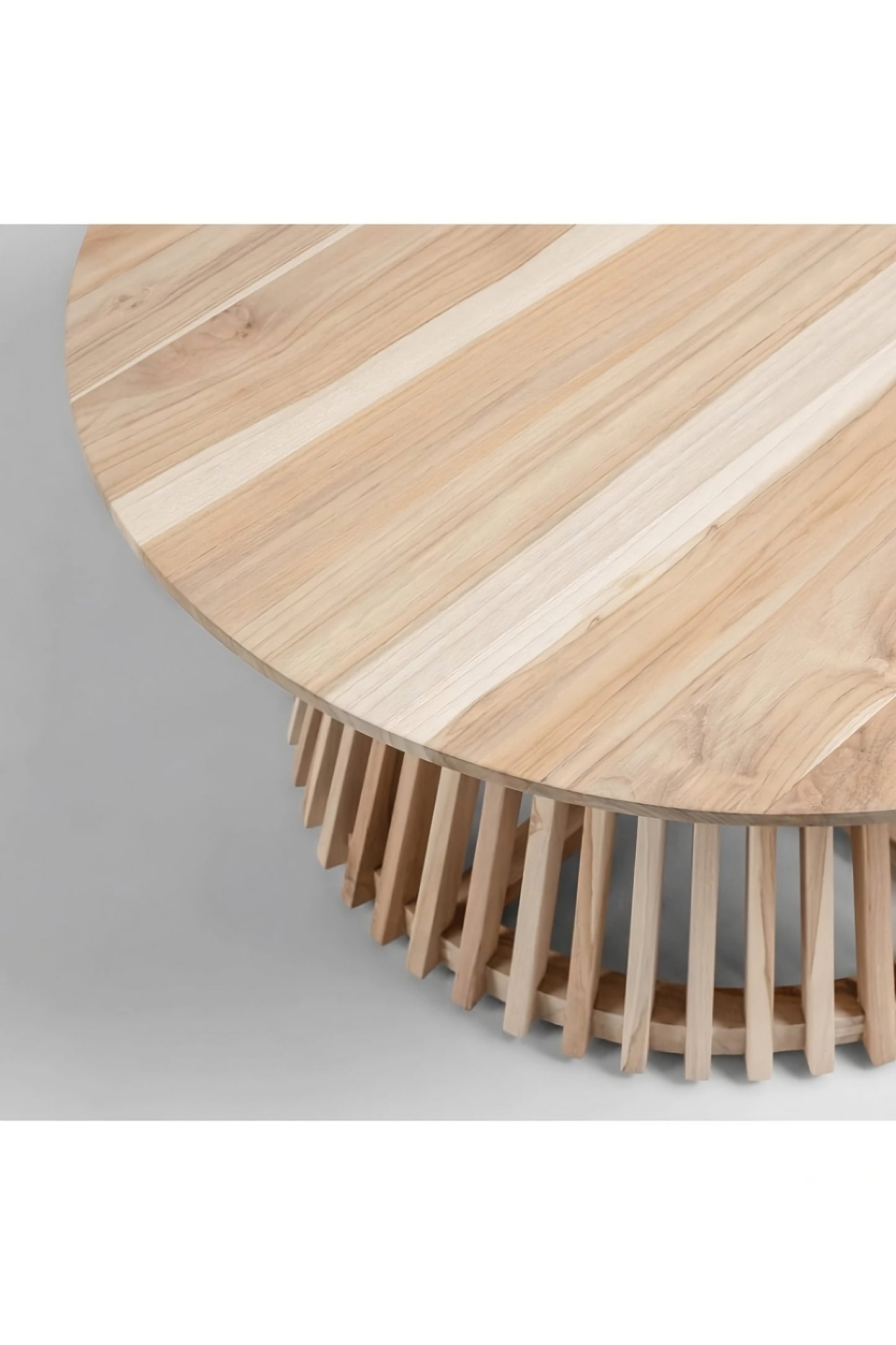 Round Teak Wood Pedestal Coffee Table | La Forma Jeanette