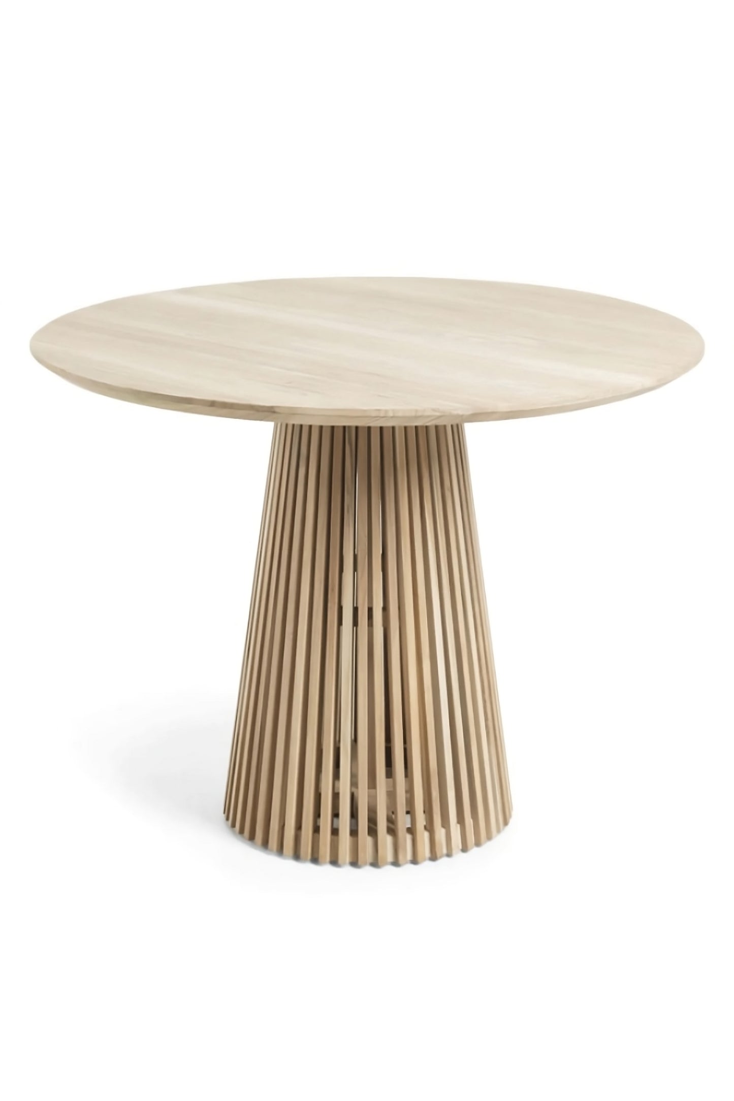 Round Teak Wood Pedestal Dining Table L | La Forma Jeanette