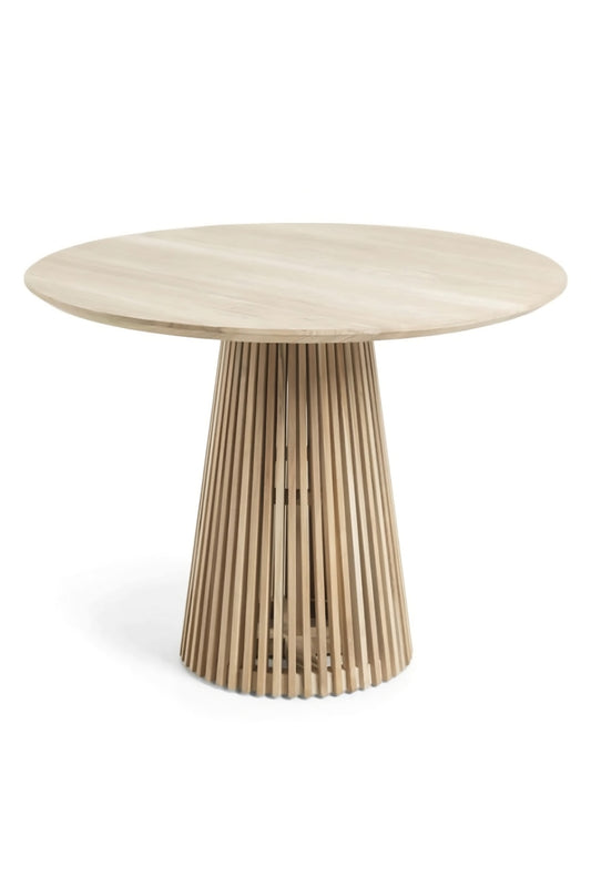 Round Teak Wood Pedestal Dining Table L | La Forma Jeanette