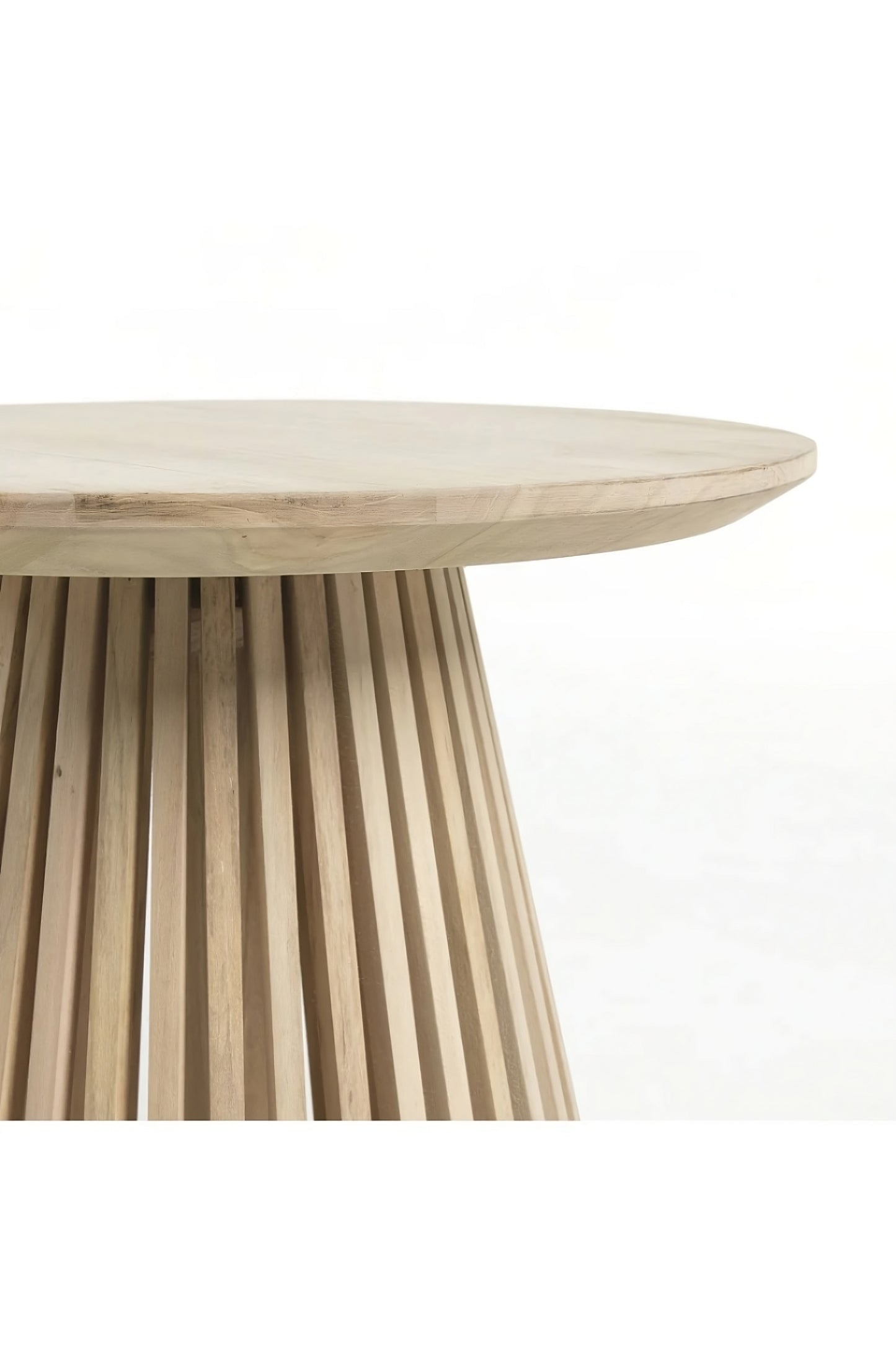 Round Teak Wood Pedestal Side Table | La Forma Jeanette