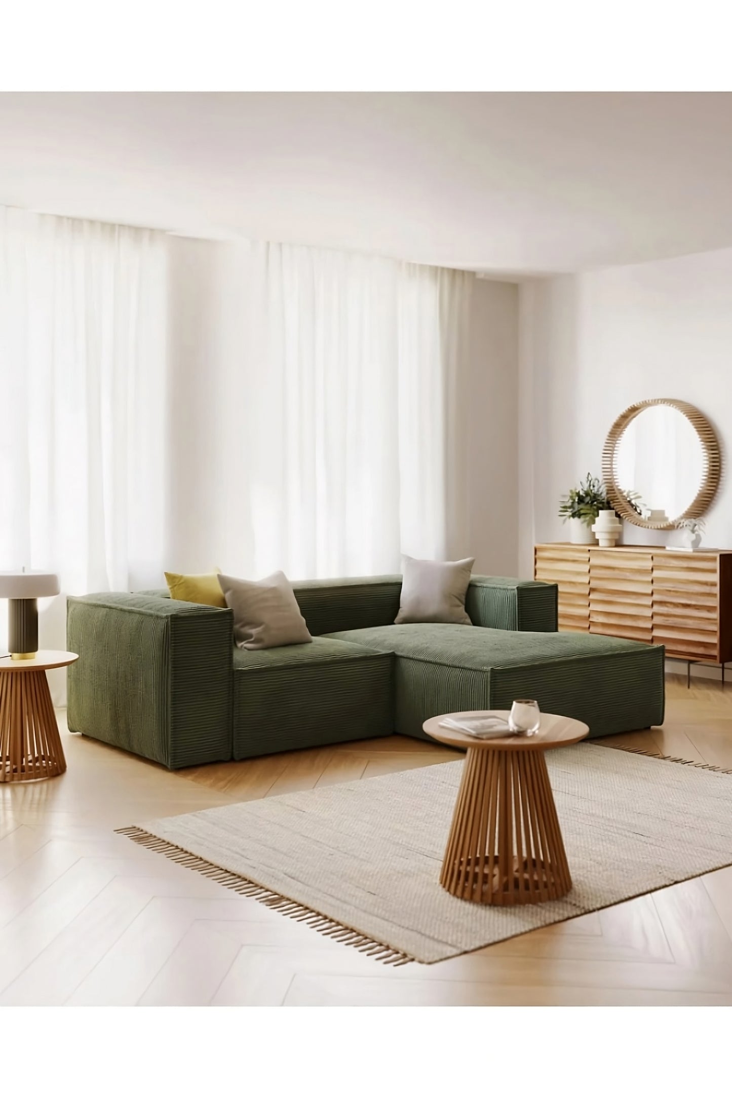 Round Teak Wood Pedestal Side Table | La Forma Jeanette