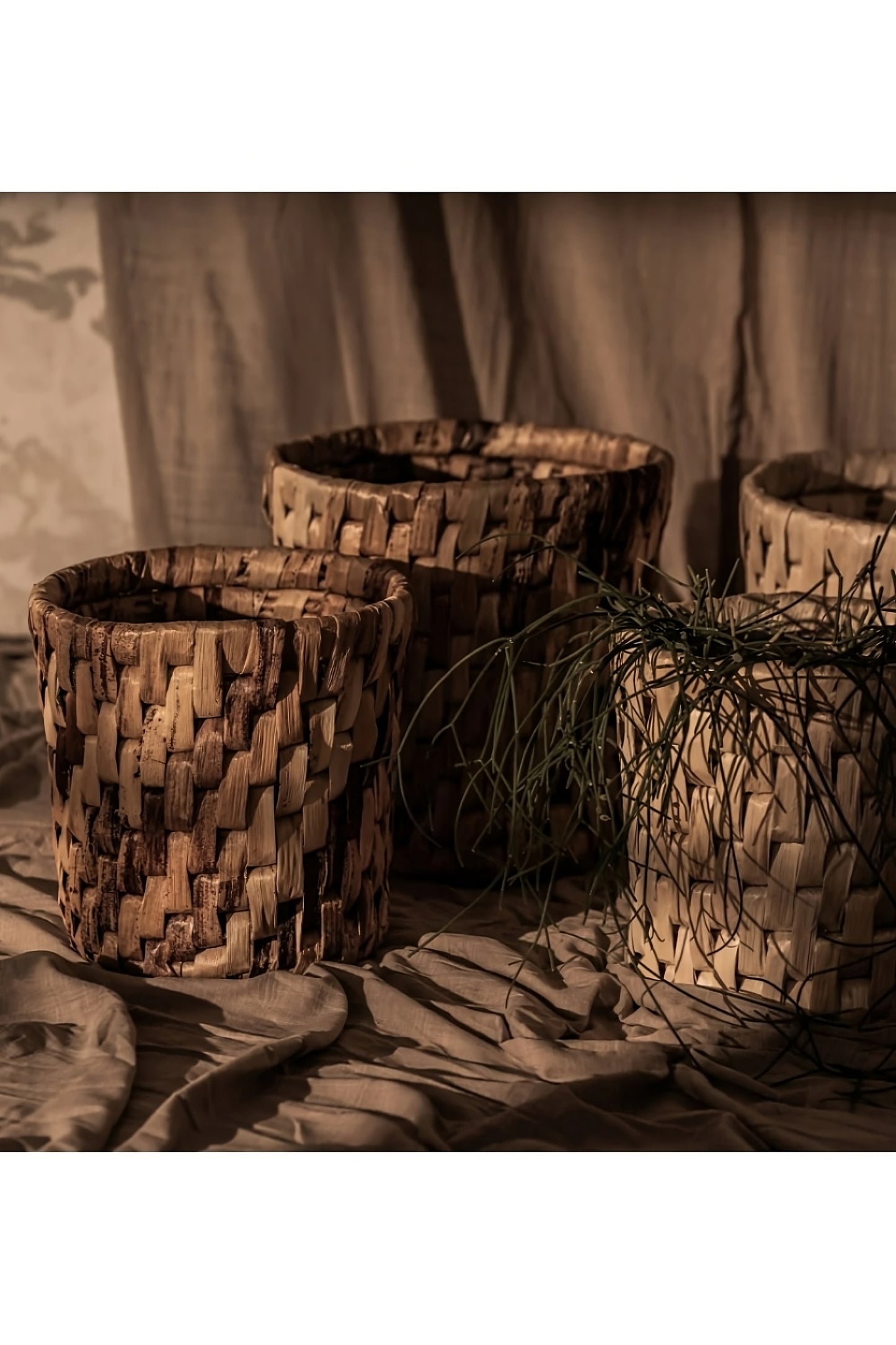 Round Weaved Abaca Basket Set (2) | dBodhi Semeru