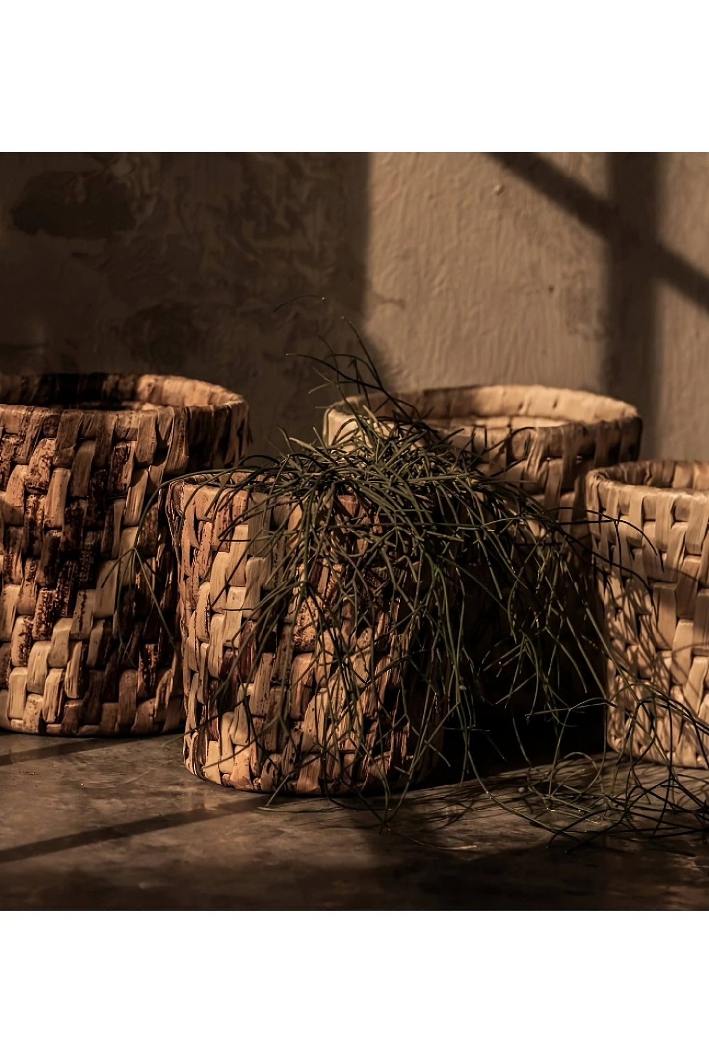 Round Weaved Abaca Basket Set (2) | dBodhi Semeru